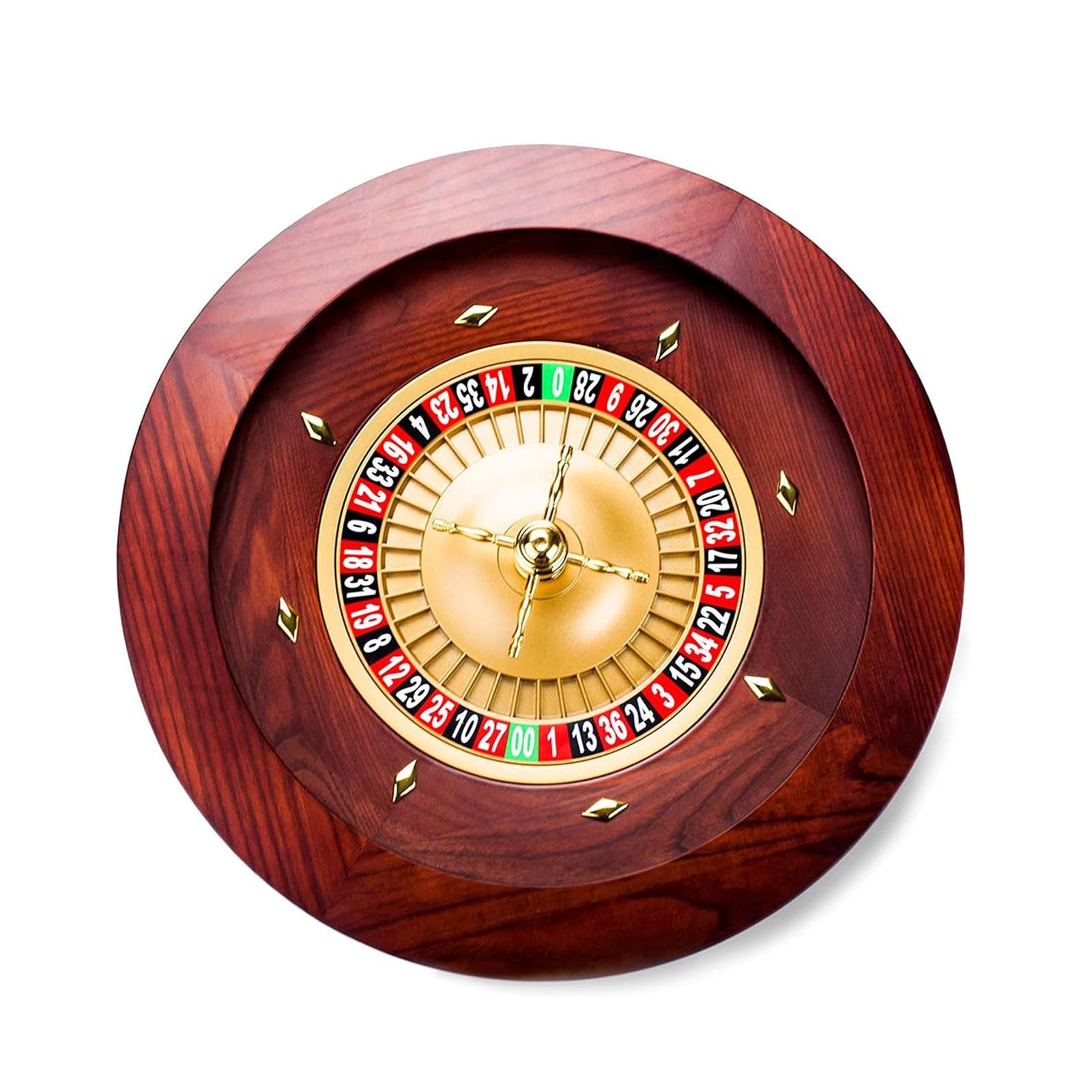Juego de Ruedas de Ruleta Rusa de Madera con diseño de Doble Cero y rodamientos de precisión para la Noche de Juego Esencial