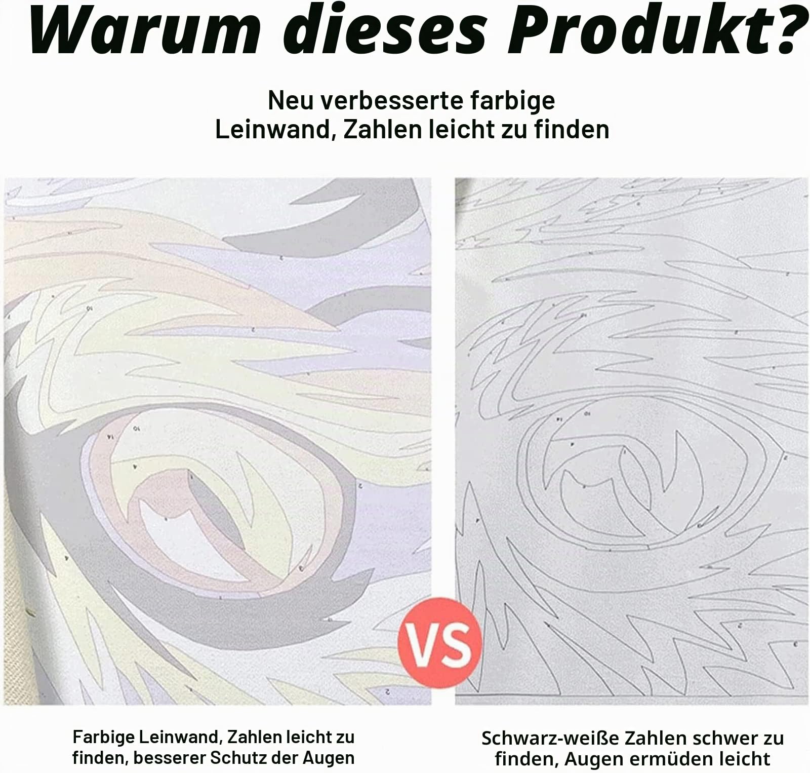 Malen Nach Zahlen Eigenes Bild, Personalisiertes Malen Nach Zahlen Erwachsene Eigenes Foto für Haustiere und PorträTs DIY öLgemäLde Bilder Personalisierte Geschenk, 36 Farben 40x50cm Mit Rahmen
