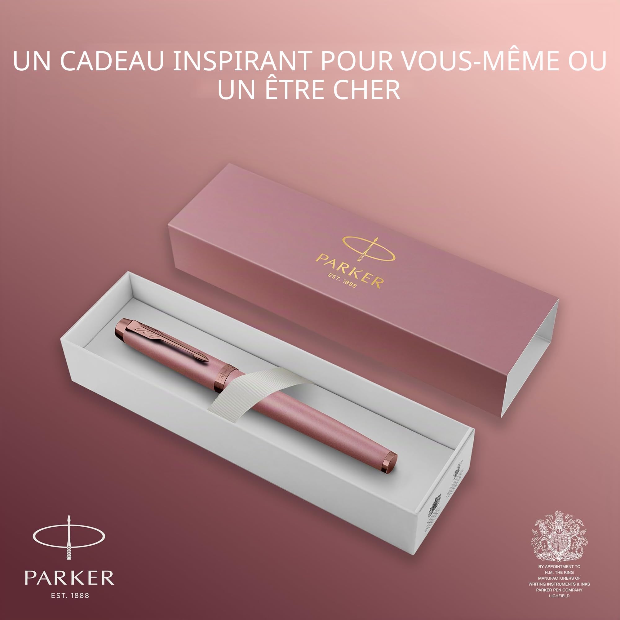 Parker IM Stylo roller | collection Touche Finale | finition mauve | pointe moyenne | encre noire | coffret cadeau