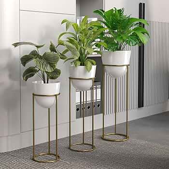 Lifelong Set of 3 Plant Stand for Balcony & Living Room Capacity 15Kg- Anti-Rust Pot Stand for Outdoor Plants & Indoor Planters - Gamla, Planter, Flow...