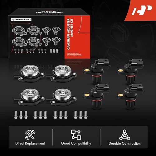 Miniatura 3 de A-Premium 4 piezas de sensor de posición del árbol de levas + 4 piezas de ajuste de árbol de levas kit de solenoide magnético compatible con