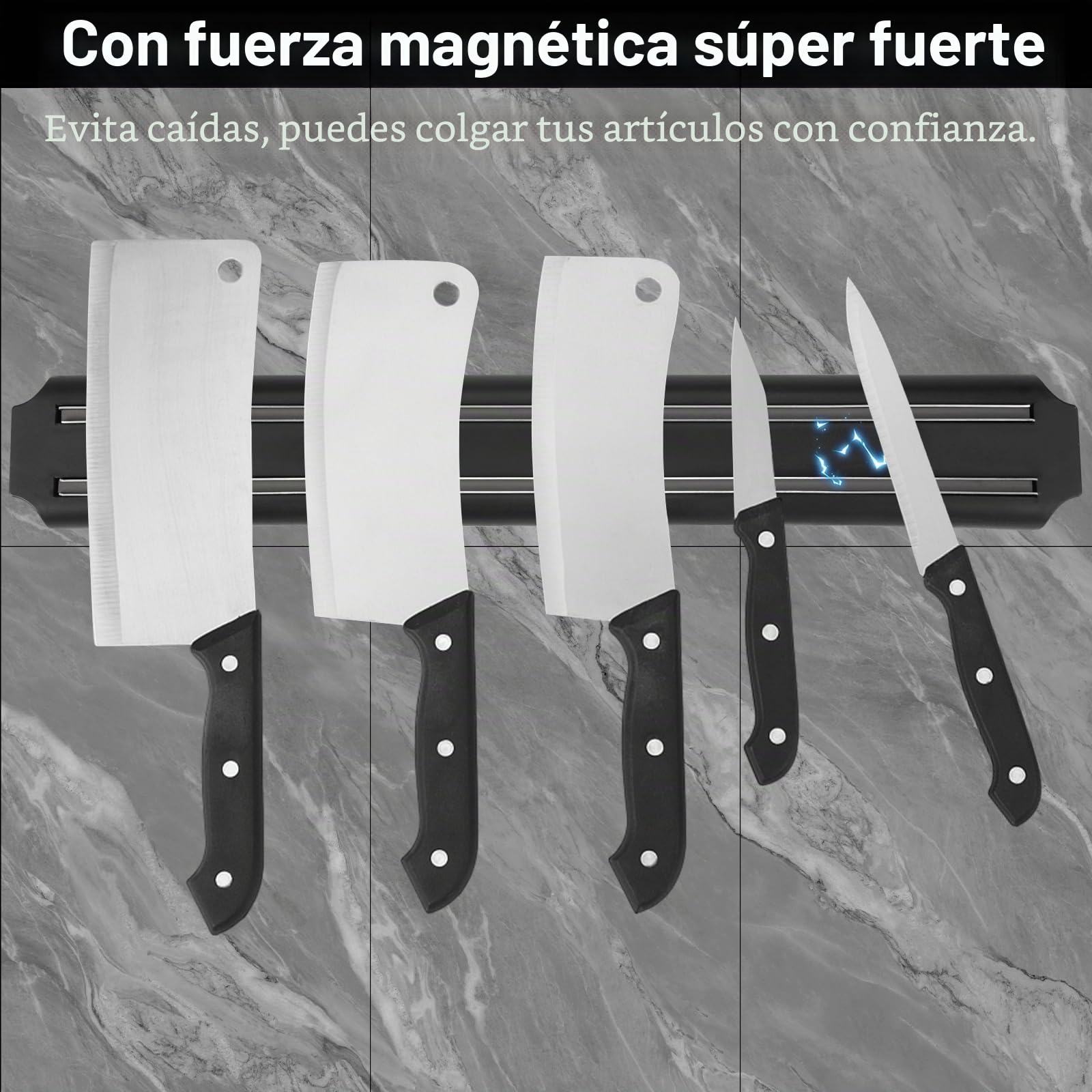 3 Piezas Soporte Magnético Cuchillos, 33cm Barra Magnética para Cuchillos de Acero Inoxidable, Soporte Magnético para Cuchillos Cocina, Barra Magnética Universal con Imán Fuerte y 6 Tornillos