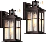 VIANIS Motion Sensor Porch Lights Outdoor, 2 Pack Black Exterior Lighting Fixtures for House, Waterproof Outdoor Wall Sconce Wall Mount, Modern Outside Wall Lantern with Dusk to Dawn for Garage, Patio