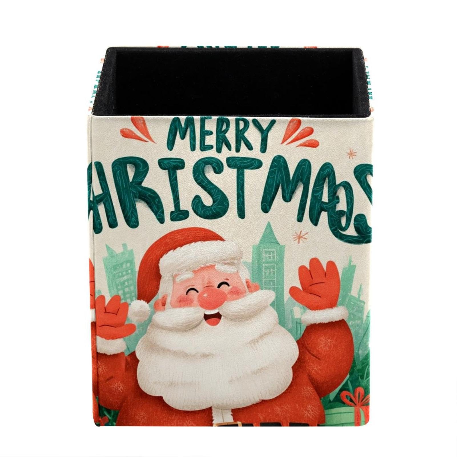 sanfly fish Santa Claus, Merry Christmas Desktop Storage Box Pencil Holder, Stationeries and Desk Supplies Organizer for Home, Office & School