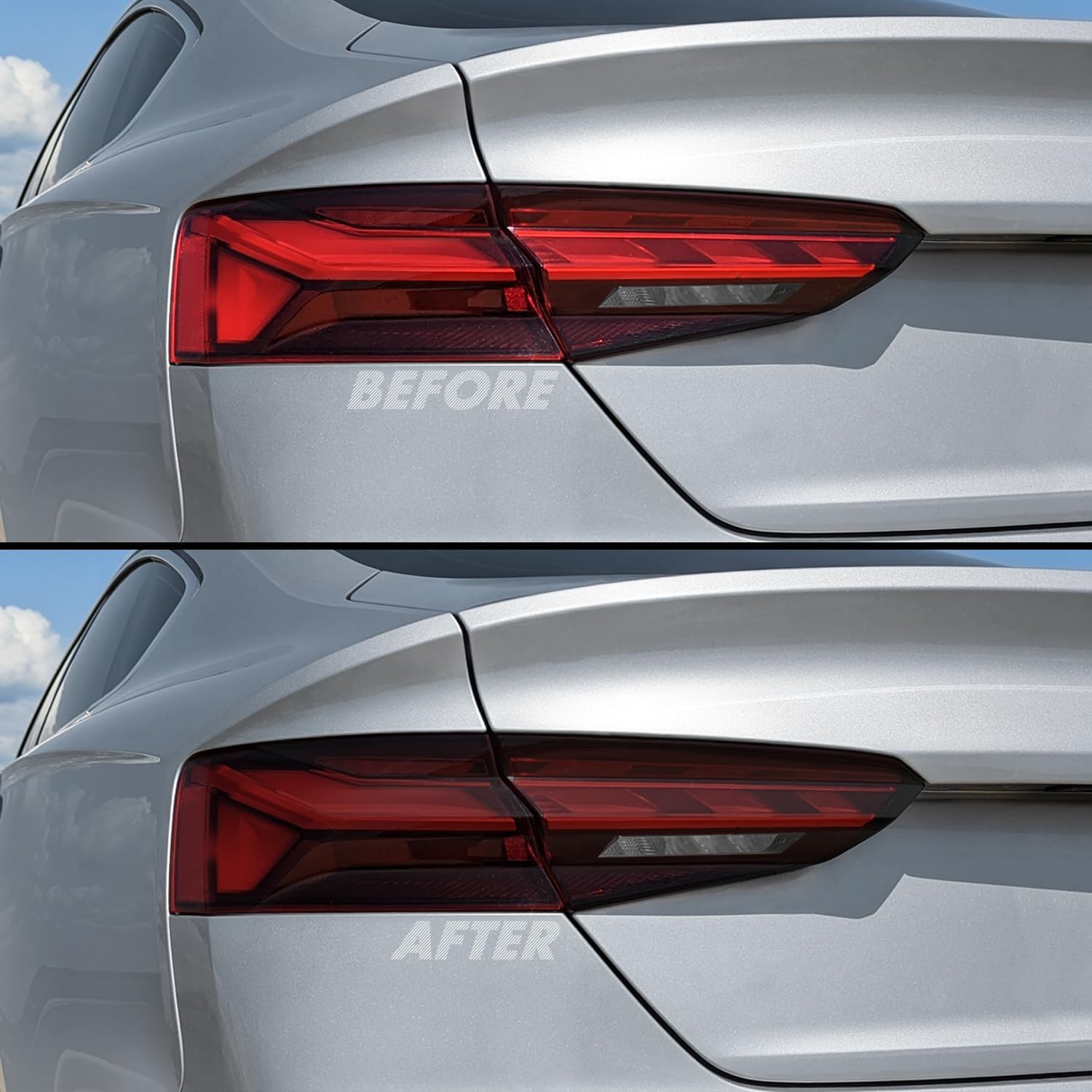 SlickMod PreCut Vinyl Smoke Tint for 2020-2024 Audi A5 S5 RS5 Tail Light (35% Light Smoke, 2. Taillight Cutout)