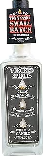 Torched Spirits Whiskey Bottle Scented Candles, Natural Soy Wax Candle, Pine Nuts and Leather Fragrance, Great Gift for Men, Bourbon and Whiskey Lovers, Bar Man-Cave Decor, 750 ml, 120 Hrs Burn Time