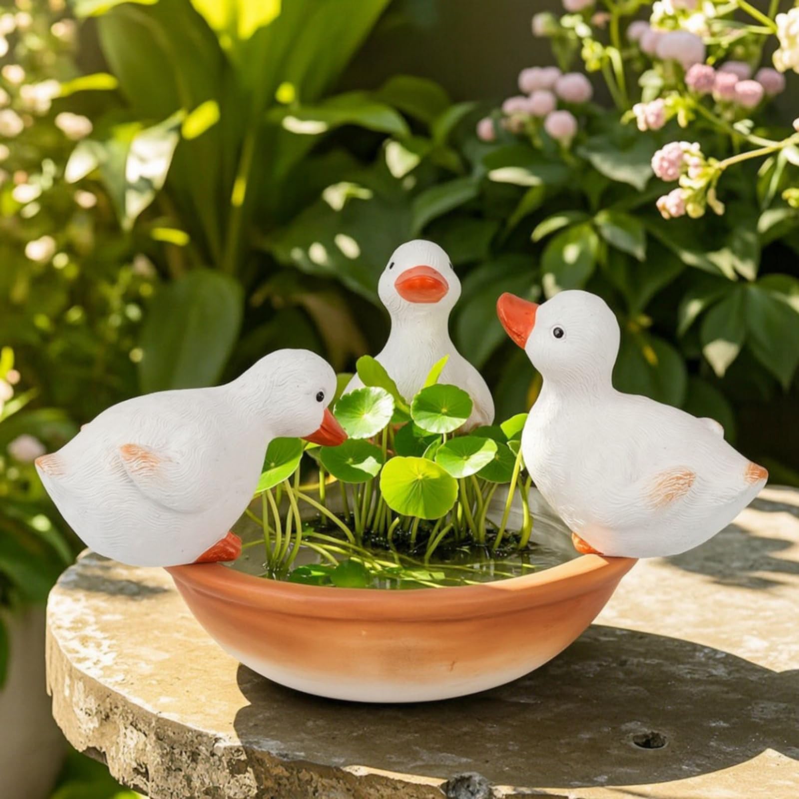 MagiDeal Fioriera Vaso Ciotola Portavaso Centrotavola in Resina Liscia con Figure di Anatroccoli per Piante Acquatiche E Composizioni Verdi Adatta per Soggiorno Balcone Cortile Giardino