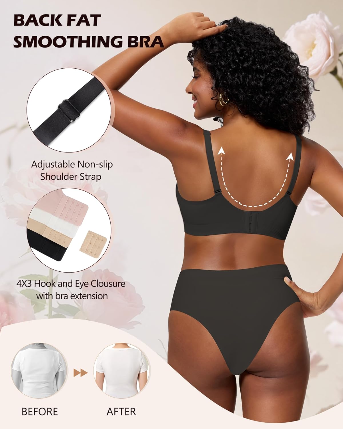 HORISUN Lace Jelly Bras for Women No Underwire Seamless Wireless V Neck Push Up No Wire Full Coverage Bralettes - Image 4