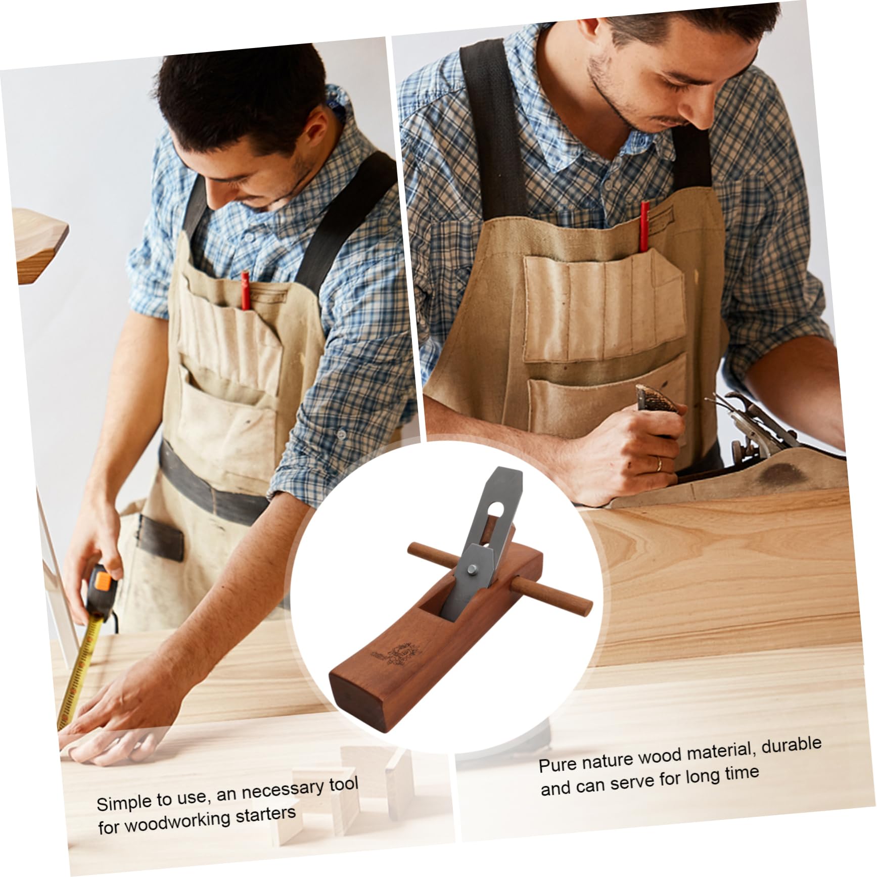 Pialletto Manuale per Legno, Mini Pialla da Falegnameria | Corpo in Legno e Metallo, Uso Semplice, per Lavorazione del Legno, Utensile per Carpentieri