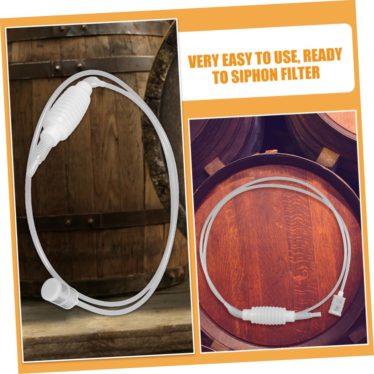 6pcs Multi-use Siphon Tube Hose for Wine Beer Making Soft Tube Filter Reusable for Home Brewing