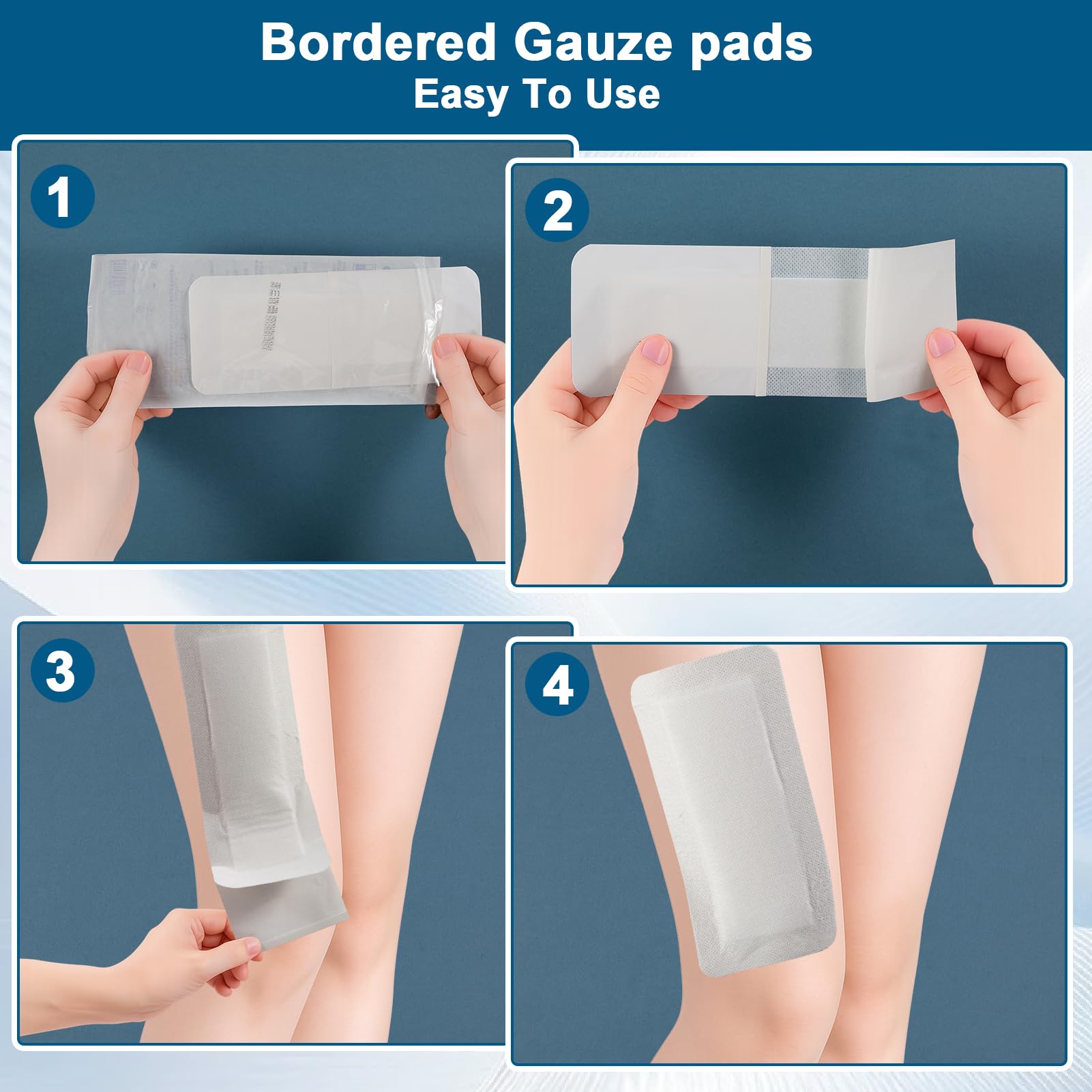 20 Pcs Island Dressing 4x10 Inch Bordered Gauze with Adhesive Border, Individually Packed Non Stick Gauze Pads, Breathable Bandages for Wounds Care and First Aid — Amazon image 7