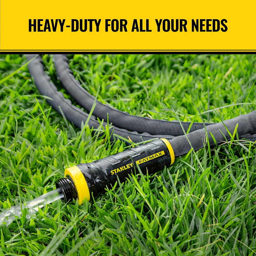 STANLEY BDS7390 FATMAX - Manguera de jardín EXOJACKET de alta resistencia de 75 pies x 5/8 pulgadas, color amarillo, negro