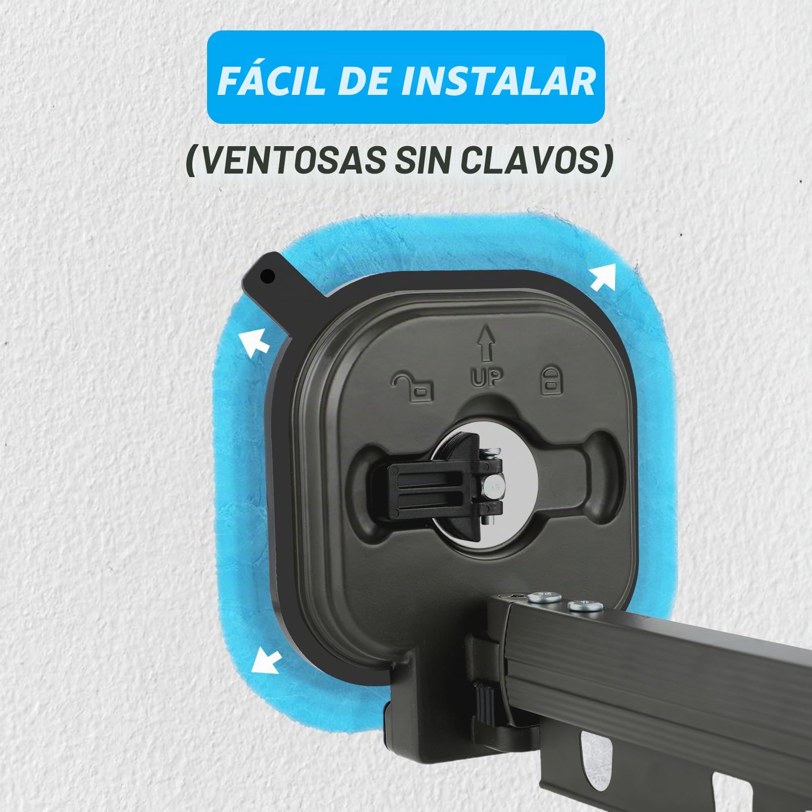 Tefola Tendedero de pared para montaje en la pared, 3 veces plegable, Barra de ropa extensible con ventosa, Tendedero que ahorra espacio, para balcón, ropa, baño, terraza, apartamento, autocaravana