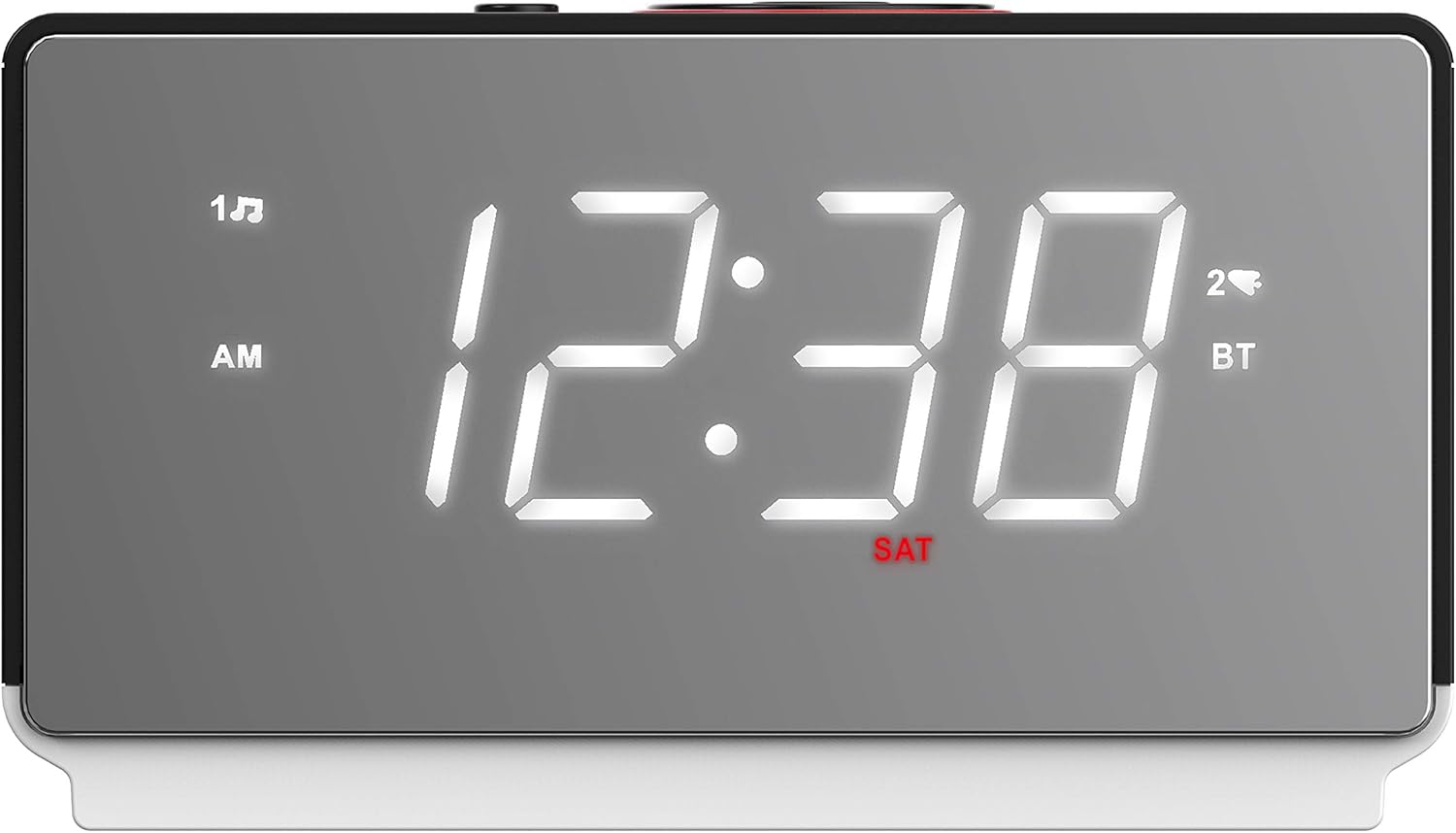 Rеvіеw Emerson Radio White Jumbo Mirror Display Dual Alarm Clock Radio with USB Charging, Shuttle Wheel, LED Decor, Earphone Jack and Bluetooth Speaker, ER100116 Frее Shірріng оƒƒеr Emerson Radio White Jumbo Mirror Display Dual Alarm Clock Radio with USB Charging, Shuttle Wheel, LED Decor, Earphone Jack and Bluetooth Speaker, ER100116