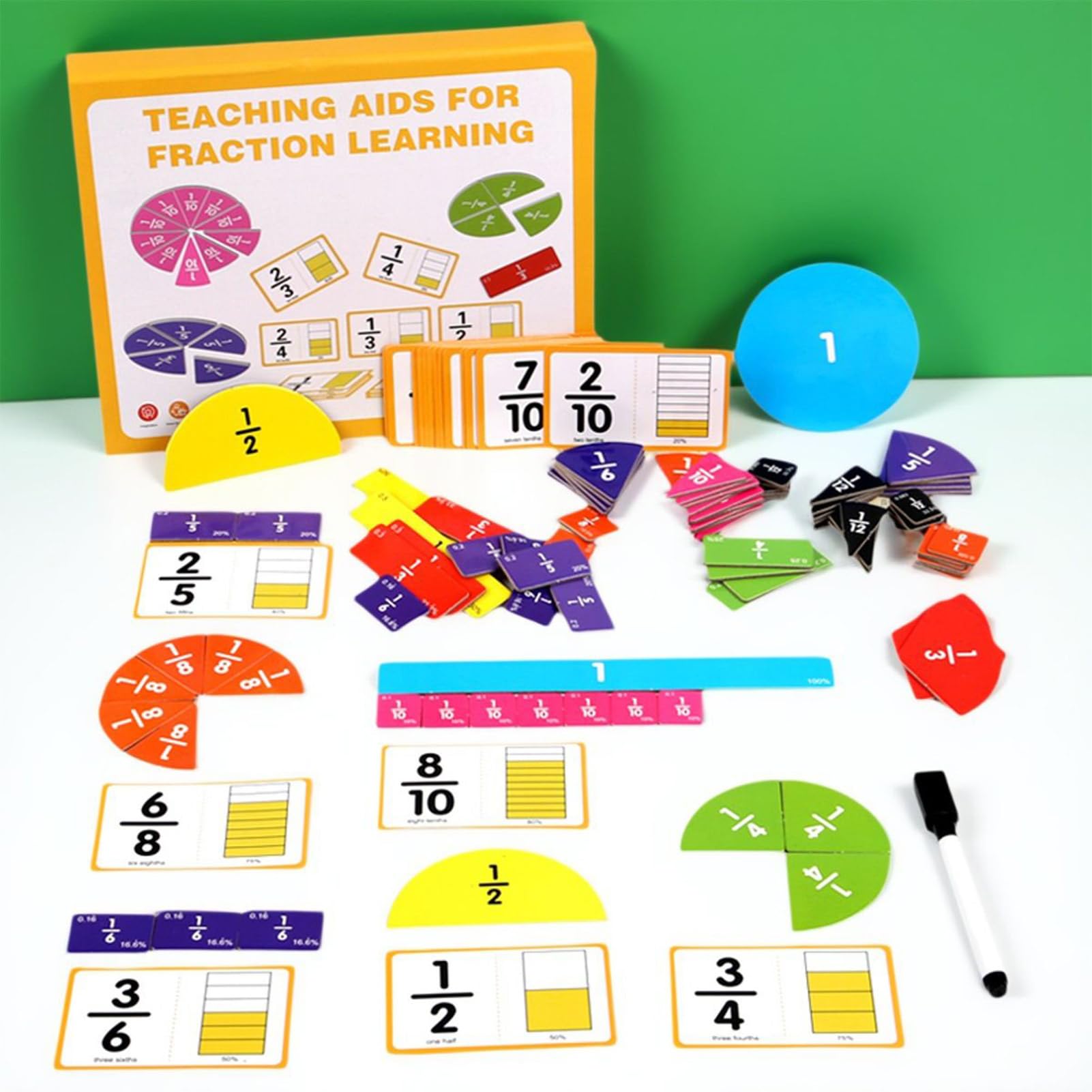 Fractions magnétiques - Matériel de manipulation des fractions, Jeu éducatif pour enfants dès 3 ans