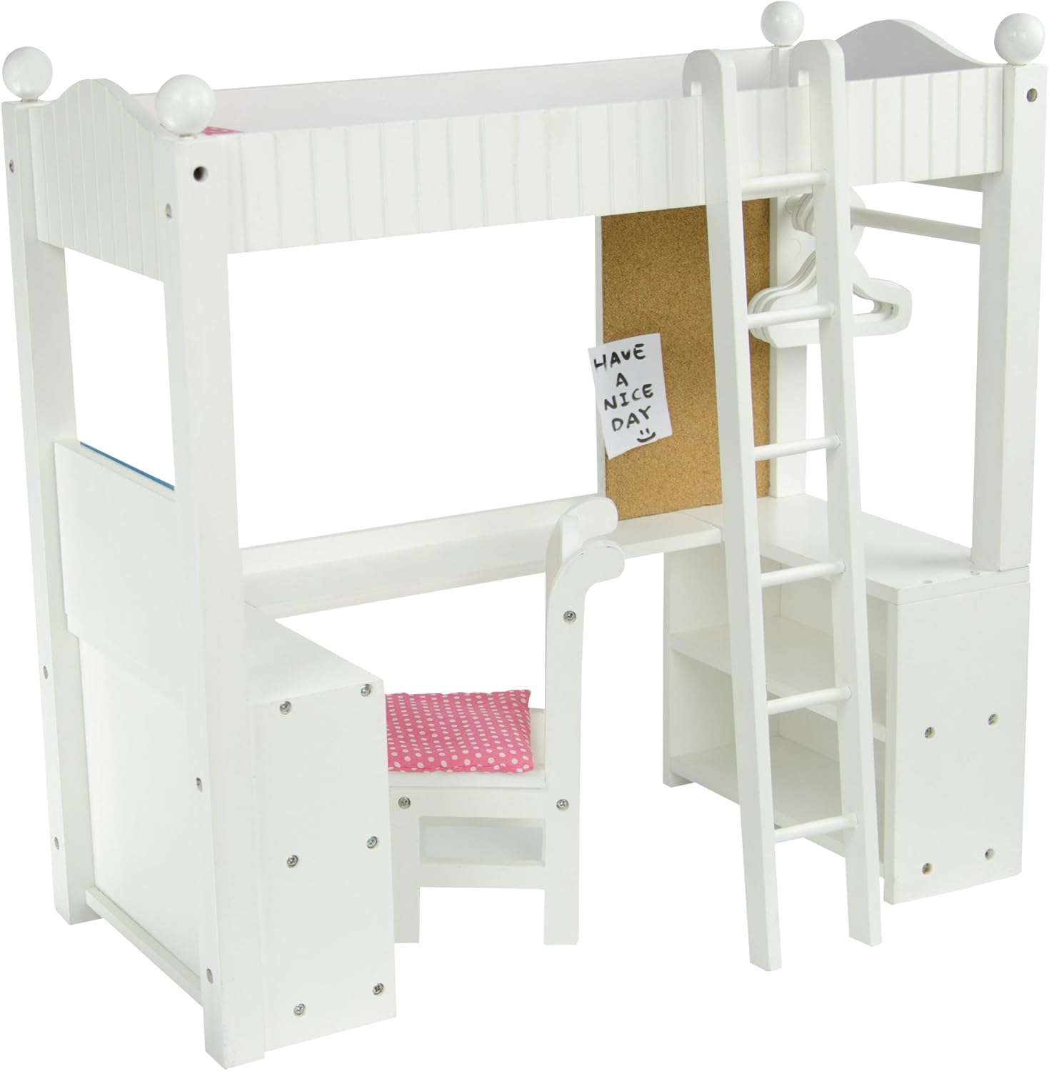 Flash Sale Teamson Kids Olivia's Little World - Princess College Dorm with Bedding (Gray Polka Dots) 18 Doll Double Bunk Desk, Loft Bed, fits American Girls Dolls, White Up To 40% OFF Teamson Kids Olivia's Little World - Princess College Dorm with Bedding (Gray Polka Dots) 18 Doll Double Bunk Desk, Loft Bed, fits American Girls Dolls, White