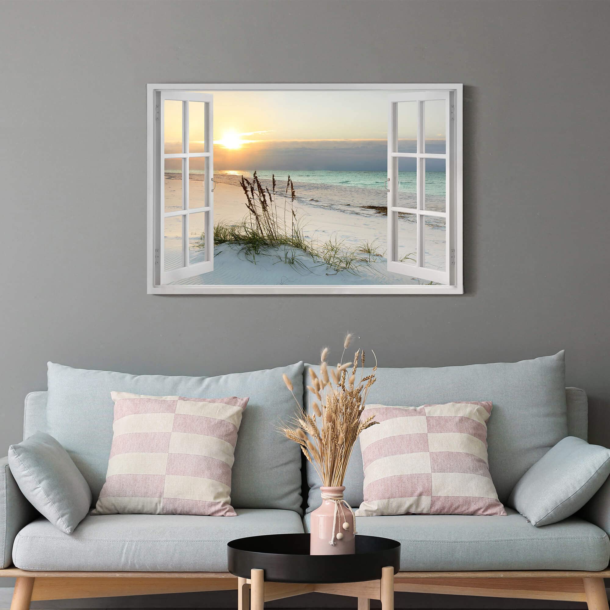 砂浜の絵 (アメリカで購入) Amazon.com: Beach Painting Wall Art Canvas : 24x36 Inch