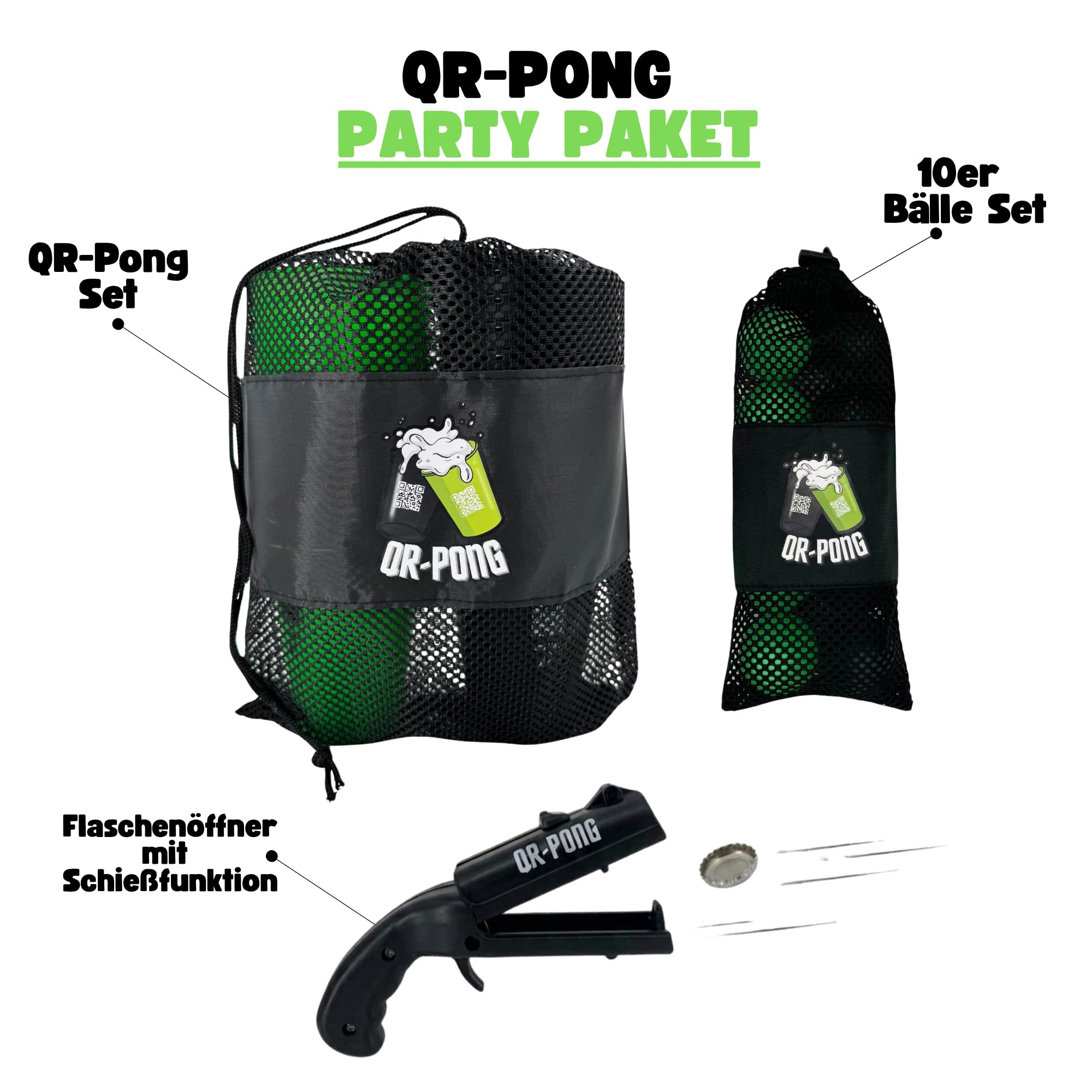 Beer Pong avec application et 3 000 tâches amusantes - 22 gobelets en plastique rigide réutilisables - Le cadeau d'anniversaire le plus cool - Set de jeu à boire + lot de 10 balles