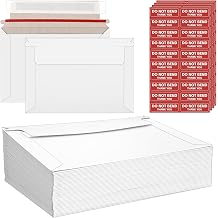 20 Pack 6.5x4.5 inch Rigid Mailers, Self Seal Photo Mailers Protective Flat Cardboard Envelopes White Blank Shipping Envelopes for Photos, Document, Invitation, Trading Card, Greeting Cards