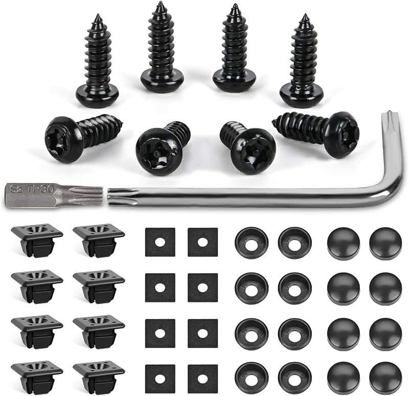 Kit de Parafusos Antifurto para Placa de Veículo GOOACC em Aço Inoxidável – 8 conjuntos