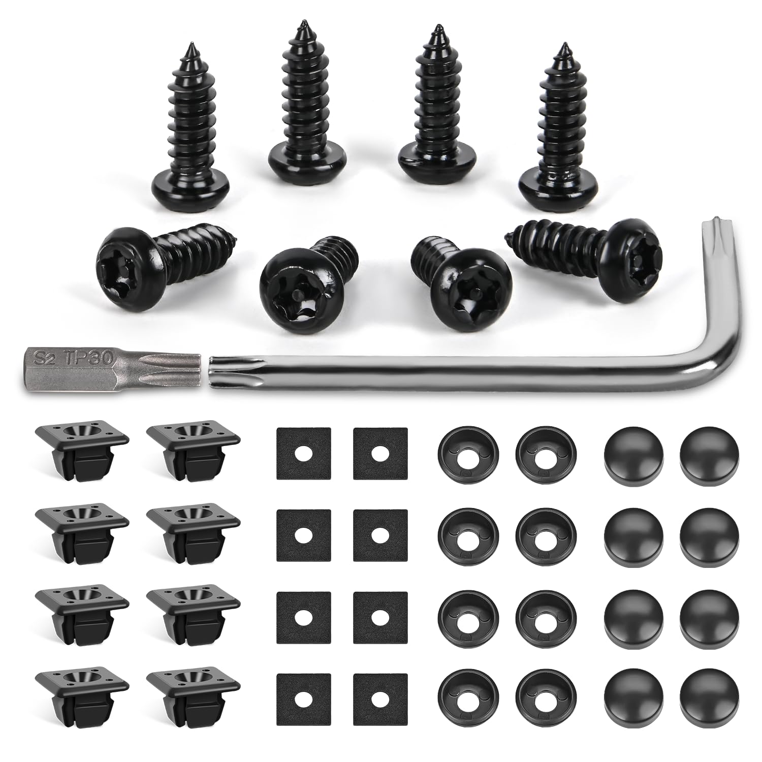GOOACC 8 Sets Anti-Theft Stainless Steel License Plate Screw Kit