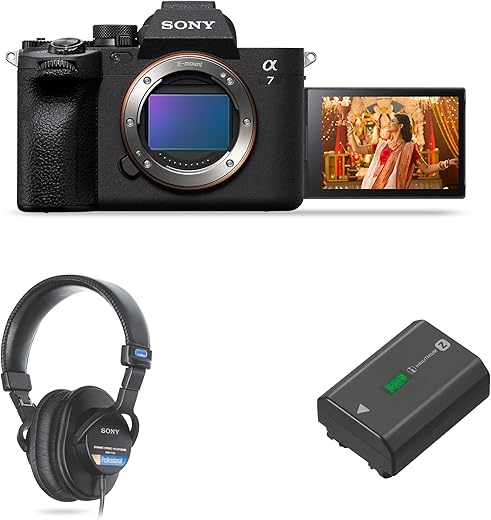 Sony Alpha ILCE-7M4 Full-Frame Hybrid Camera Body + MDR-7506 (Professional Headphone) + NP-FZ100 (Additional Battery) | 33 MP | 4K 60P Video…