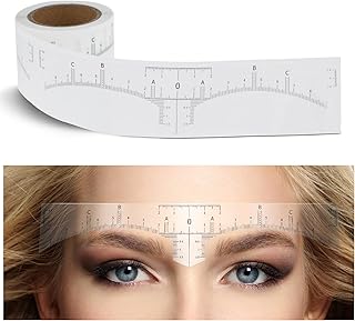 1 Roll (50Pcs) Eyebrow Ruler Stencils - Abeillo Disposable Brow Ruler Sticker, Microblading Eyebrow Template, Brow Measuring Shaper Tool, Eyebrow Mapping Tool for Tattooing