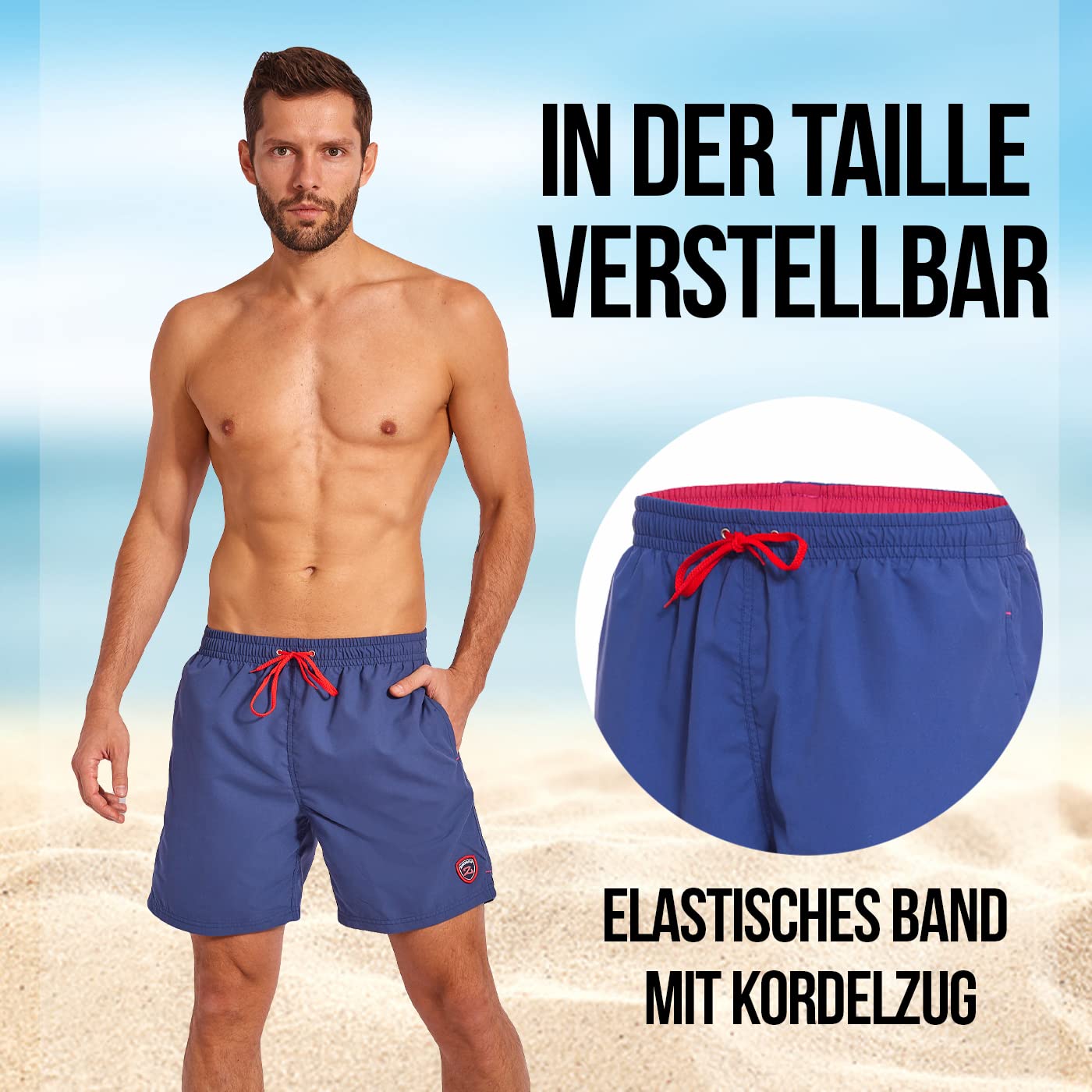 Zagano Costume da bagno da uomo e ragazzo, pantaloncini corti da nuoto, sportivi, a rapida asciugatura, nelle taglie S-6XL, prodotto in Europa