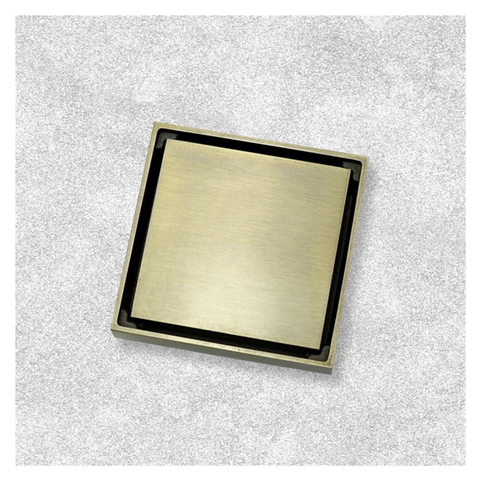 Scarico Doccia Brass 10CMX10CM Shower Floor Drain Bathroom Concealed Floor Drain Tile Insert Square Floor Trash Grate(Rose Gold)