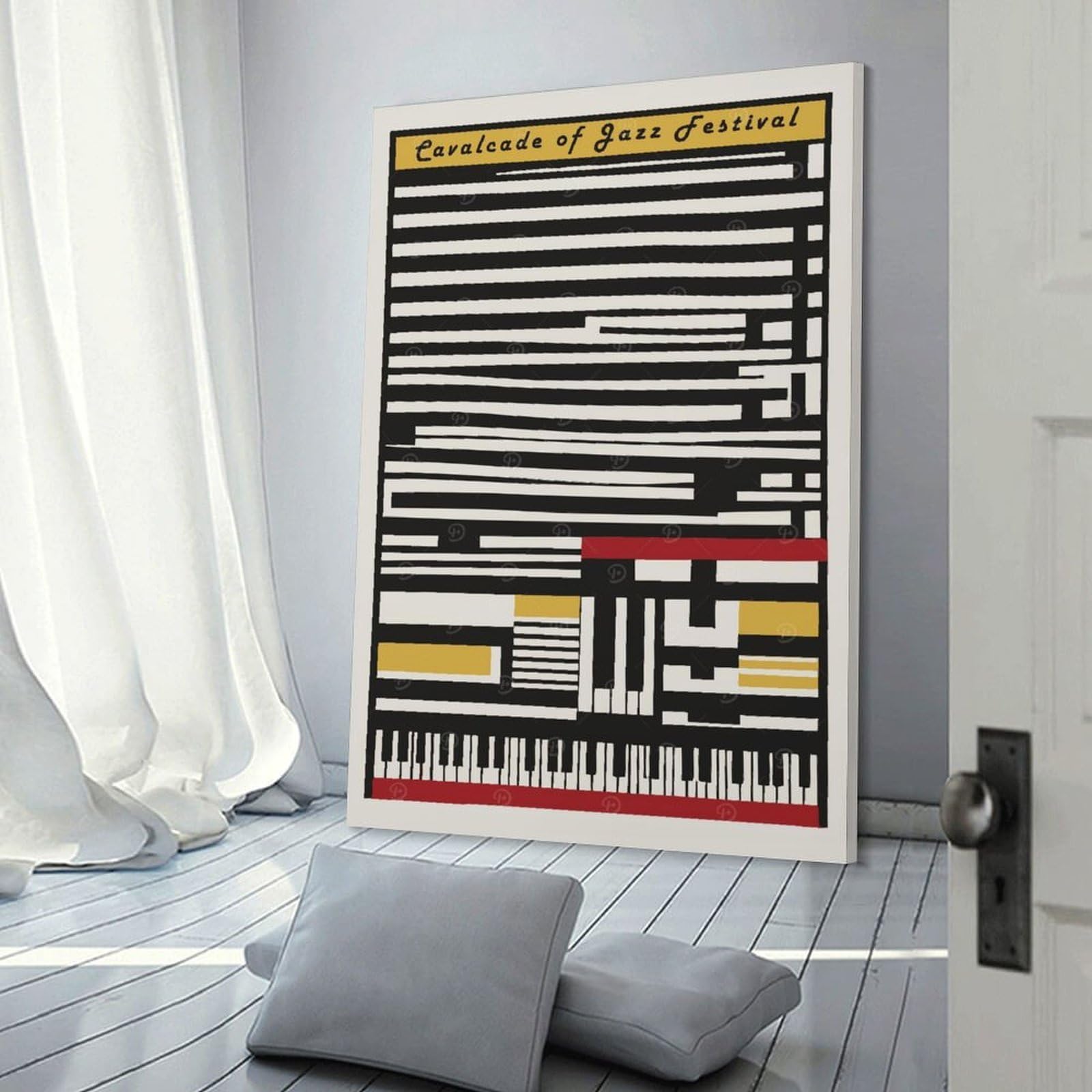 Junmoney Decorative Canvas Print New Orleans Jazz Festival, 24x36inch(60x90cm), for Entrance Spaces, Stair Walls Or Halls, A Neat Decor Update for Hallways
