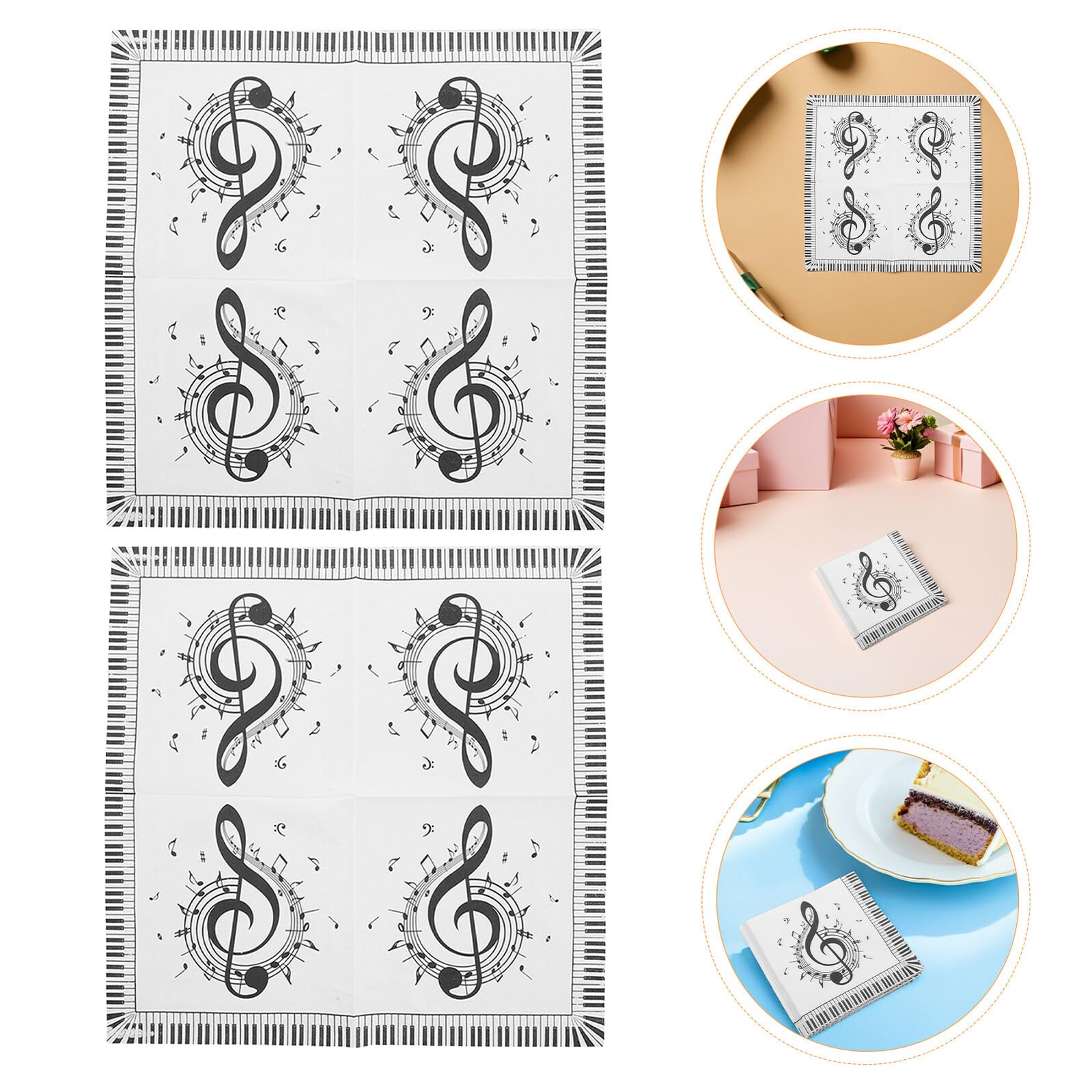 100 Einwegservietten mit Musiknoten Motiv aus Papier für Musikthemenpartys und Hochzeiten Kreative Cocktail Servietten zur Tischdekoration