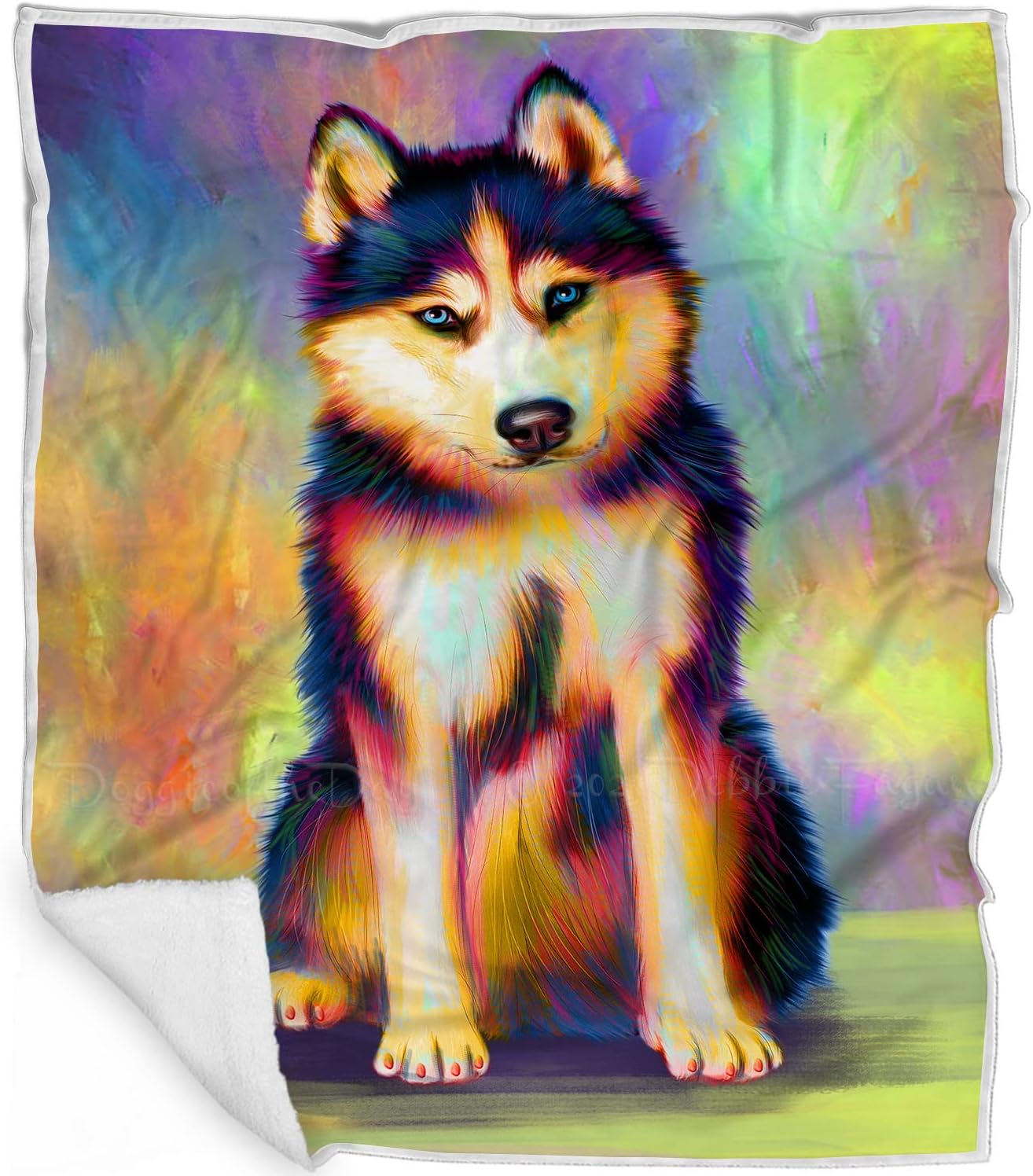 Rosie 25 Cent Kisses Siberian Husky Dog Blanket - Lightweight Soft Cozy and Durable Bed Blanket - Animal Theme Fuzzy Blanket for Sofa Couch BLNKT61791 (50x60 Woven)