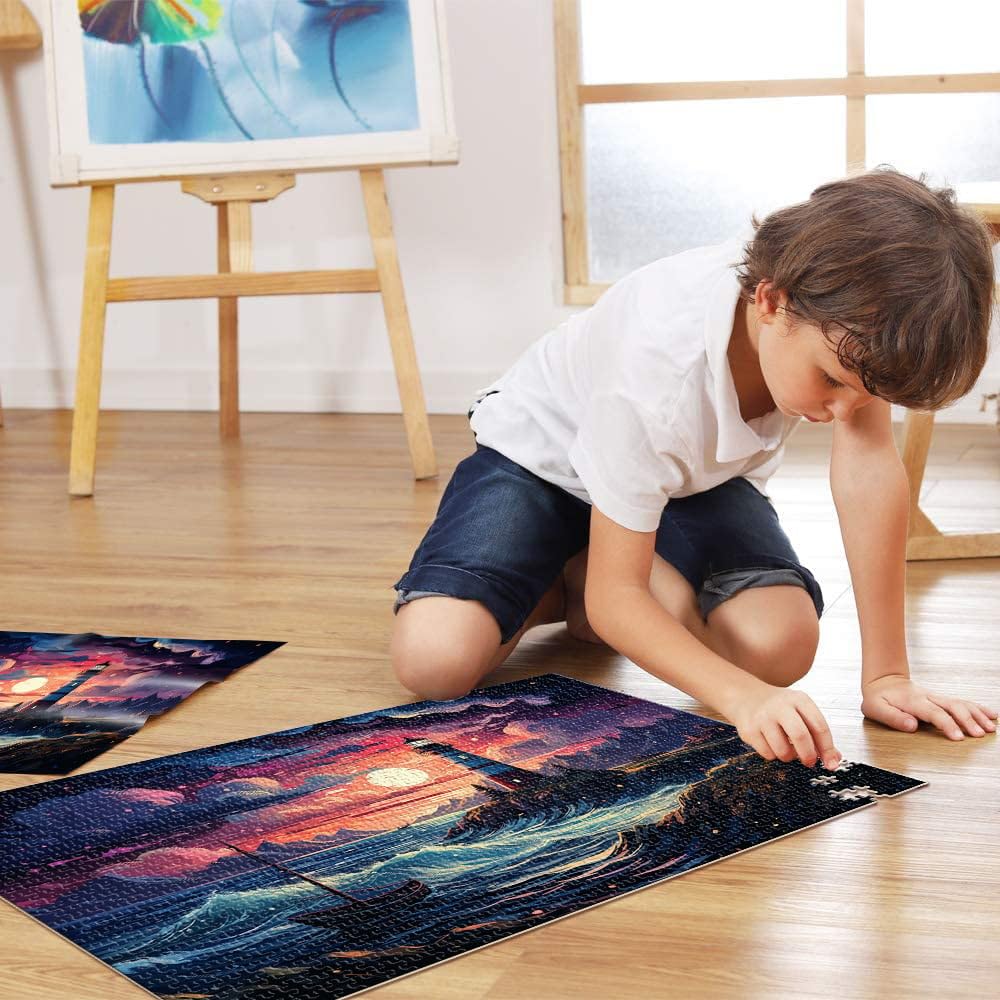 Puzzle 1000 Pezzi Faro Sul Mare Colorato Per Adulti E Famiglia - Gioco Da Tavolo E Decorazione Casa - 5