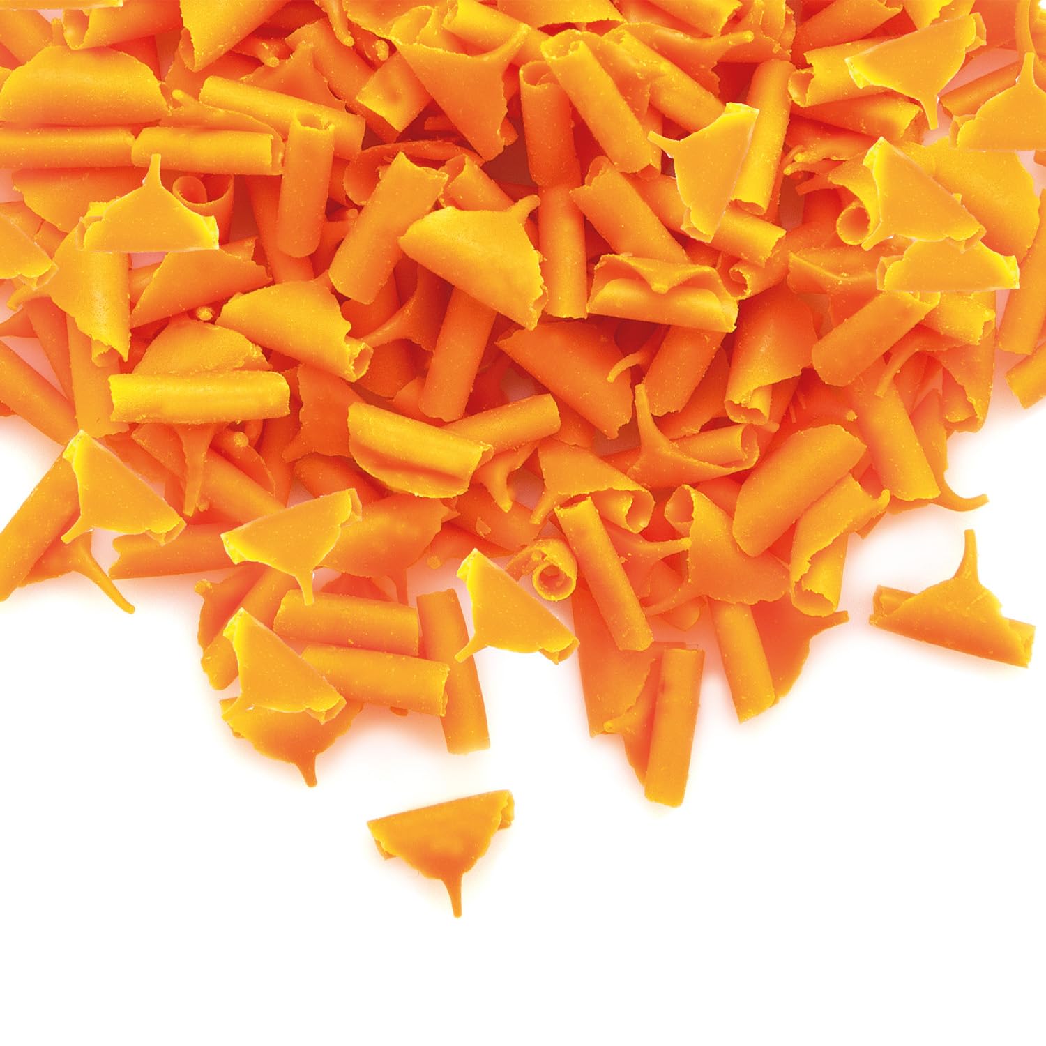 dekora - Rizos de Chocolate Blanco para Repostería para Decorar Tartas, Cupcakes, Donuts... - Virutas de Chocolate de Color Naranja - Sabor Naranja, Sin Gluten y Apto para Vegetarianos - 1 kg