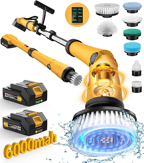 Qimedo Electric Spin Scrubber Extra Large Brush Q3,6000 mAh Best