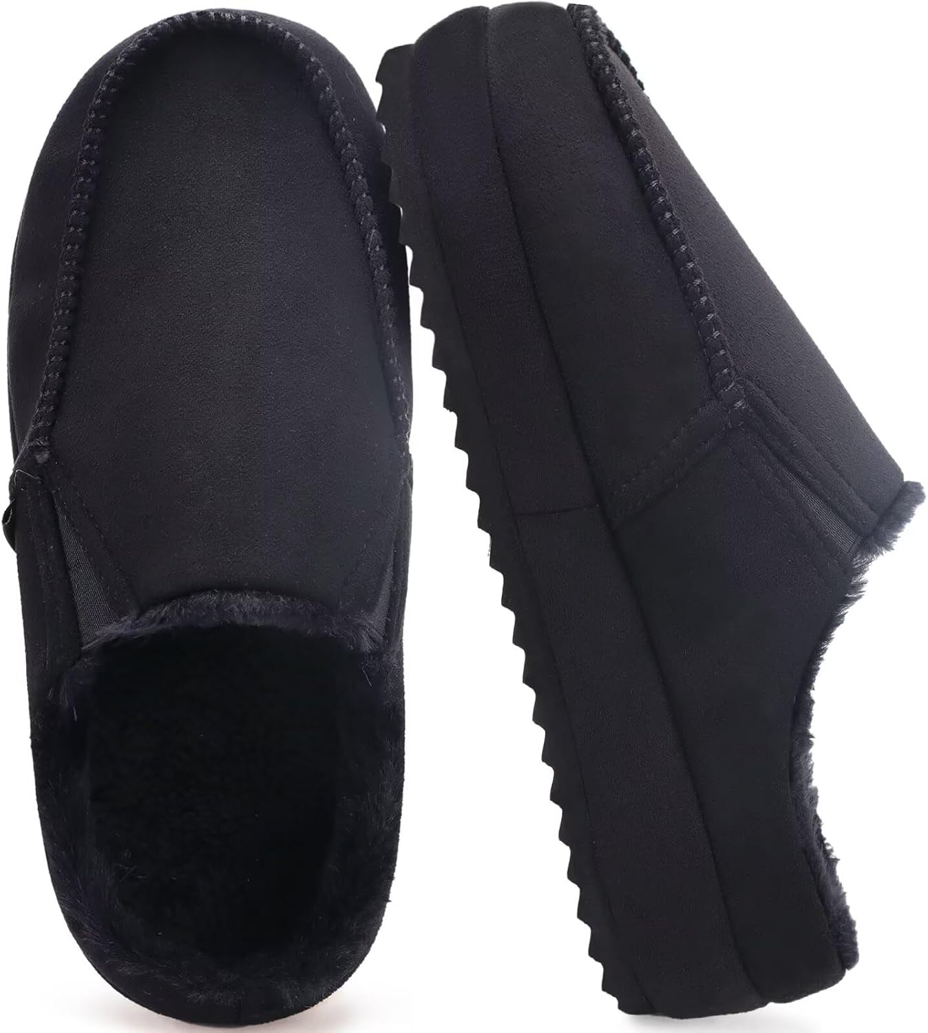 KuaiLu Womens Clog Slippers Cozy Warm Plush Lined With Suede Faux Fur House ladies Bedroom Slippers Comfortable Memory Foam Slip-on Womans Home Shoes Indoor Outdoor Thick Hard Sole