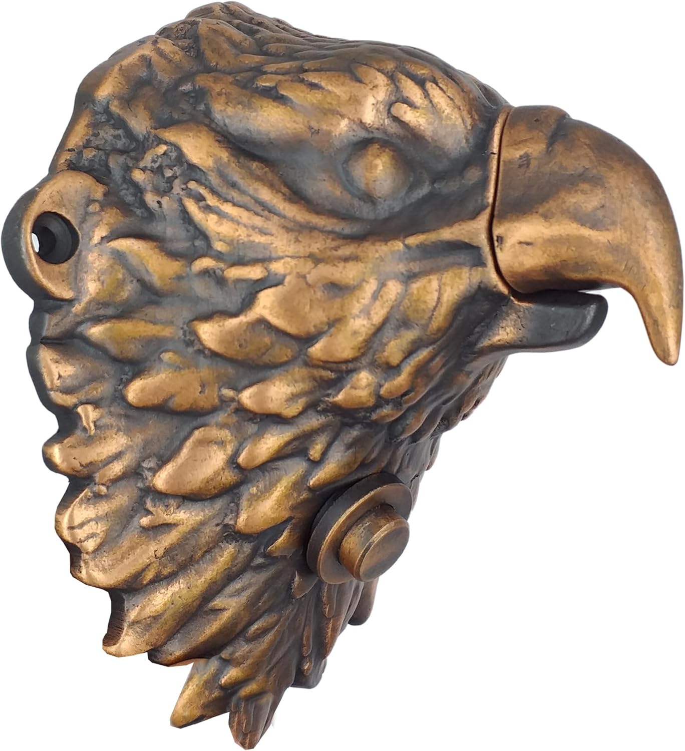 Brass Eagle Head Doorbell Button,Wired Wall-Mounted Door Bell Push Button,Vintage Antique Style Decorative Entry Hardware (Antique Brass)