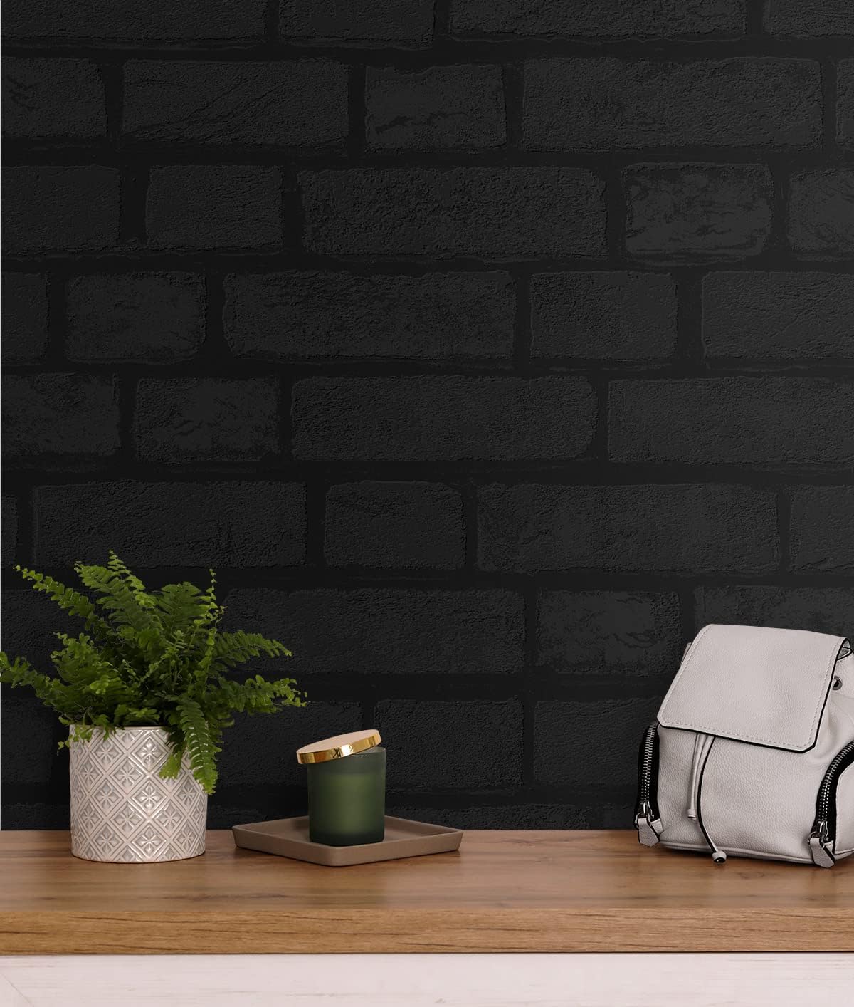 NextWall Faux Vintage Brick Paintable Peel and Stick Wallpaper (Off-White)
