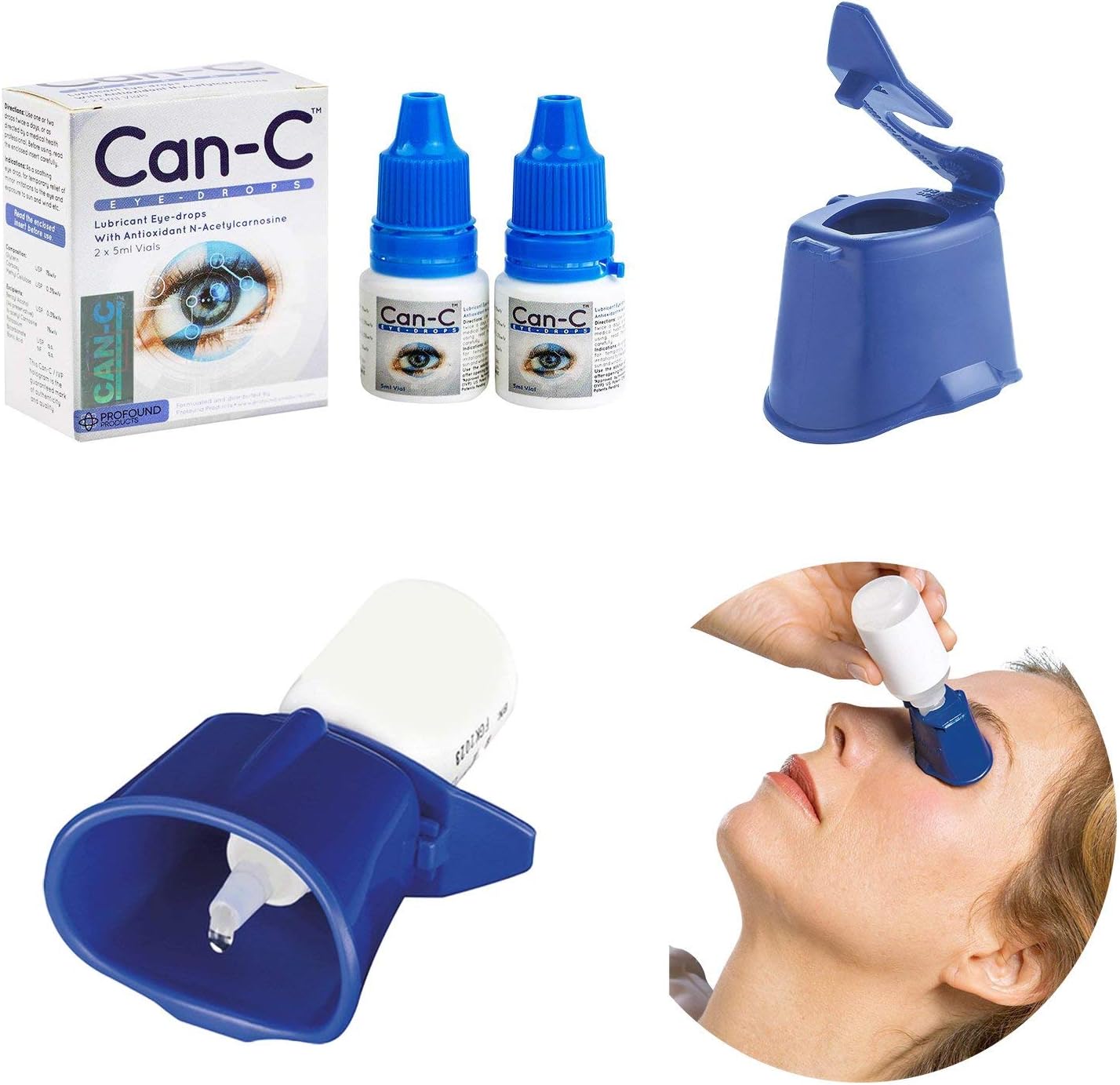 Can-C Eye Drops 2 x 5ml Vials with Eye Drop Guide Bundle