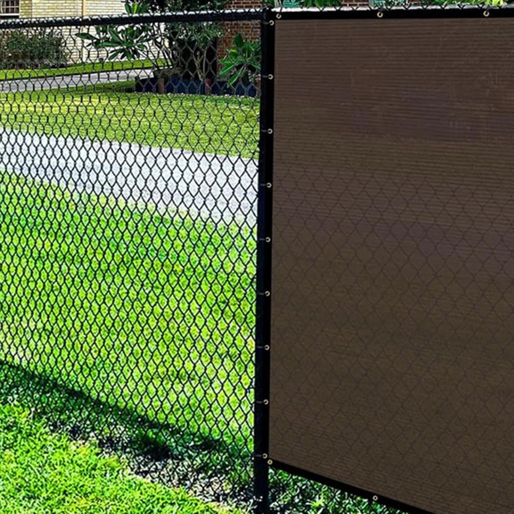 Sichtschutz Garten Balkon Datenschutz-Bildschirmabdeckung Windschutznetz Zaun Sonnenschutz Die Markise Atmungsaktiv HDPE Balkonumrandung Mit Nylon Kabelbinder,Braun,1.2x6m