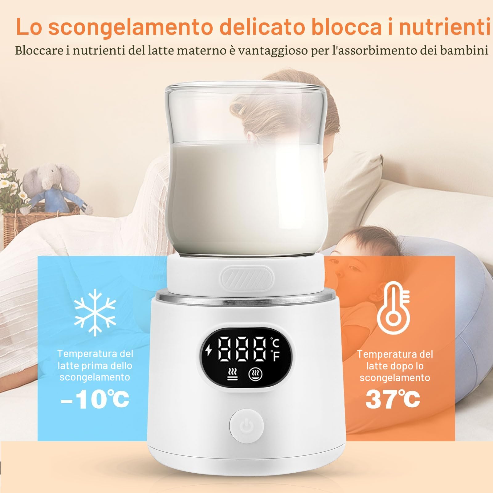 Scaldabiberon, portatile, scaldabiberon rapido con cavo USB, scaldalatte, portatile per neonati, scaldabiberon per casa/viaggio
