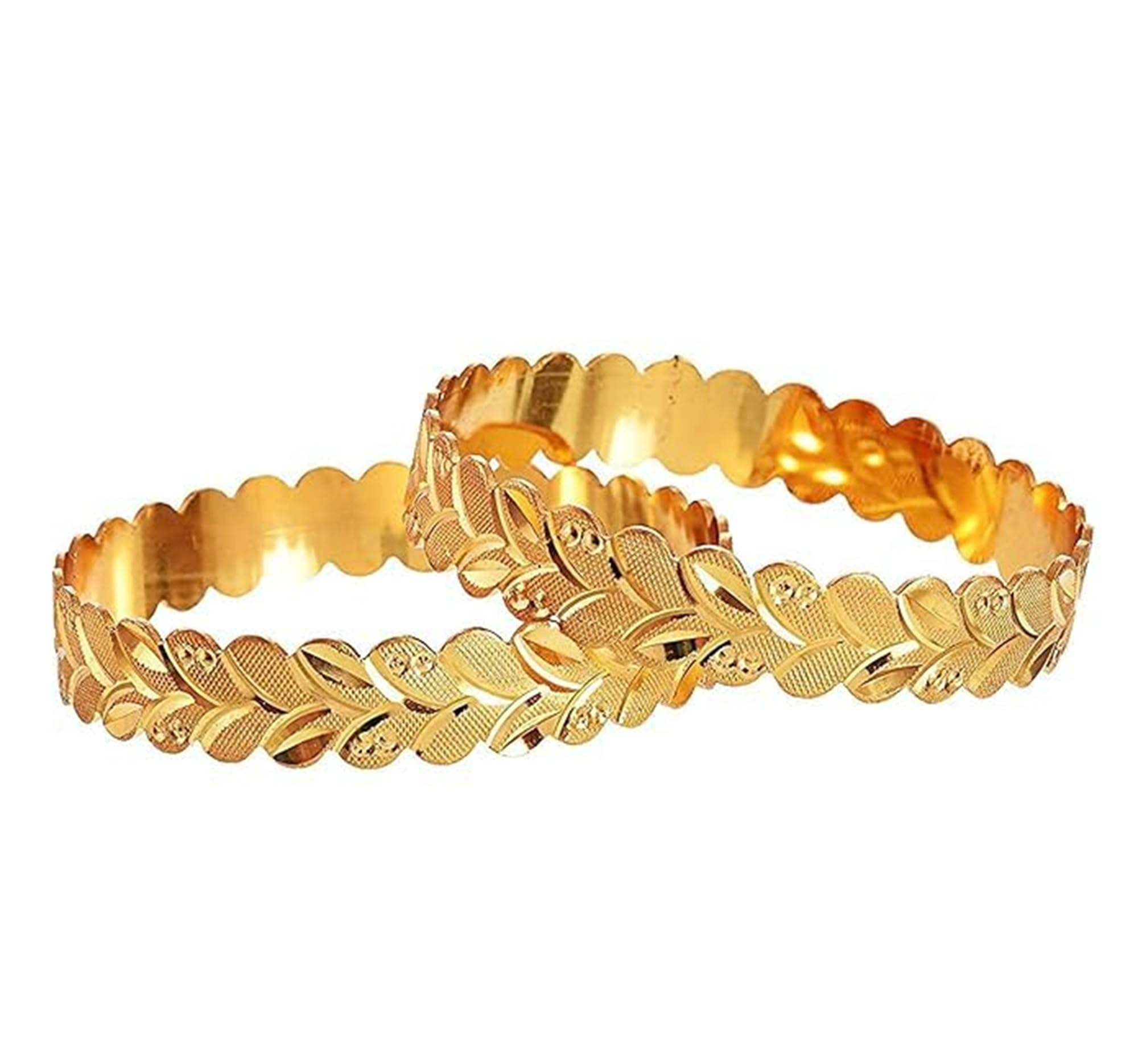 Women's Gold Plated Traditional Designer Plain Bangles Kada For Women
