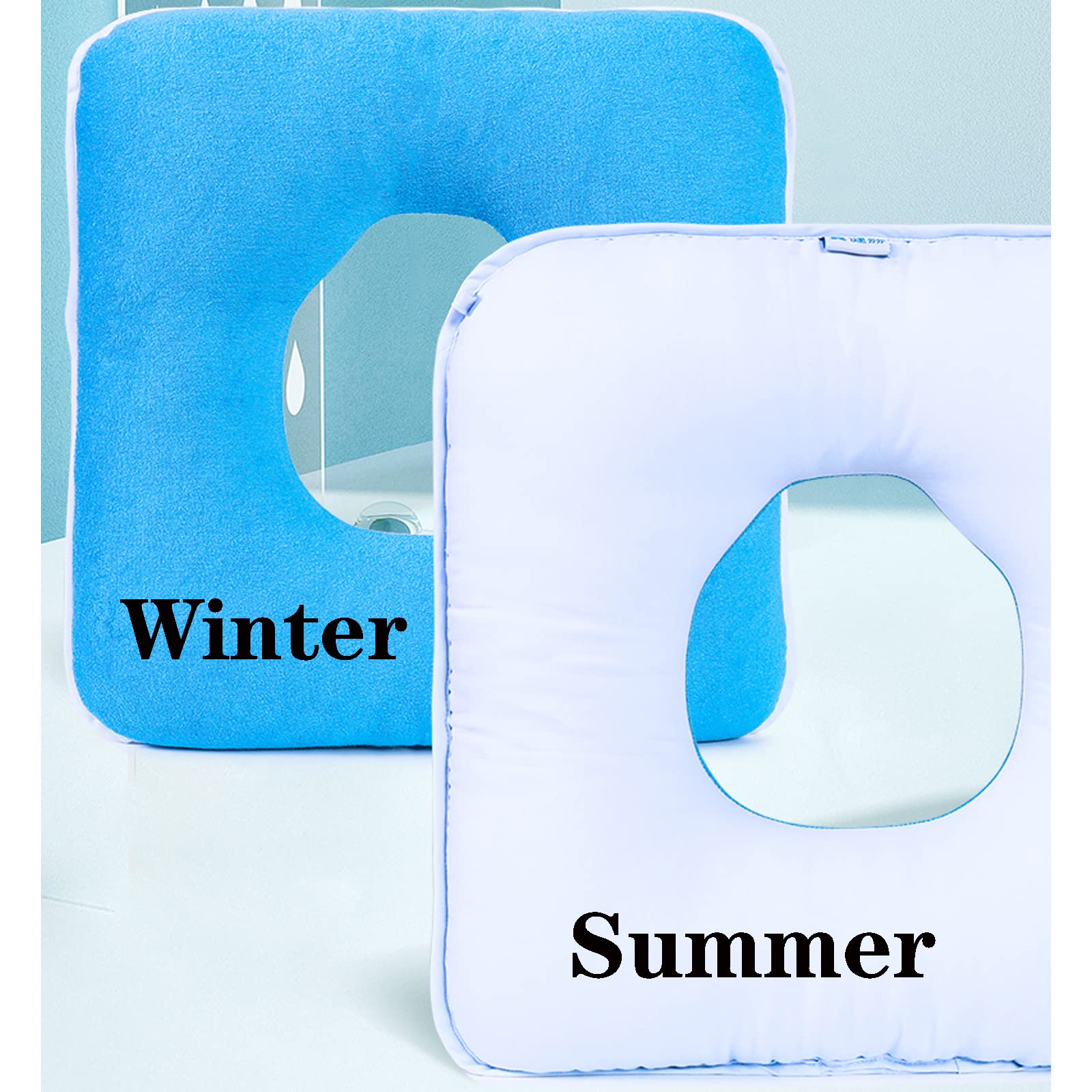 Cojín antiescaras para Silla de Ruedas para aliviar la presión del Paciente postrado en Cama, Almohadilla de Dona para aliviar la presión de Las hemorroides, llagas en la Cama, Gris (Azul) (Gris