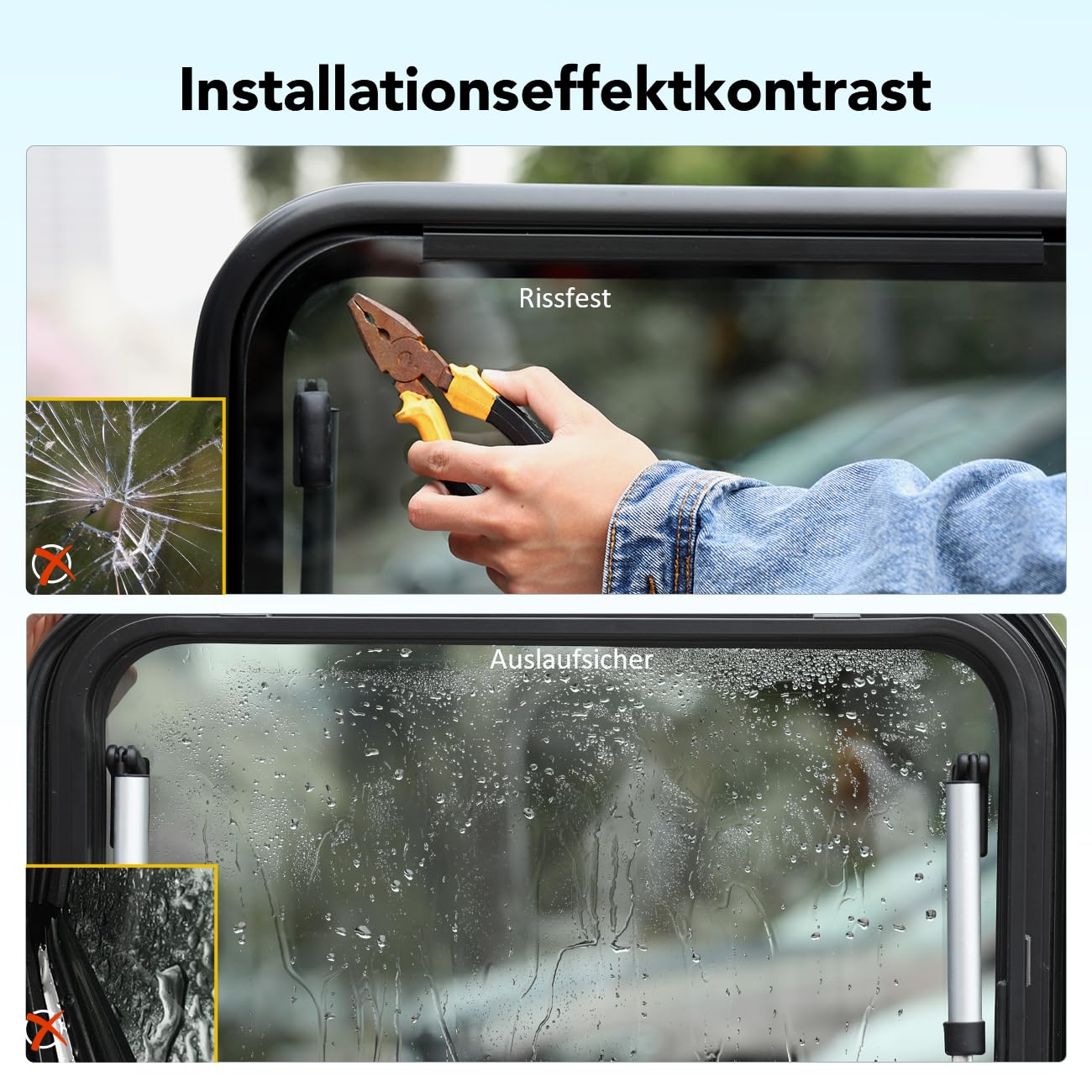 Wohnmobilfenster Ausstellfenster 700 x 400mm Wohnmobil Fenster Seitenfenster mit integriertem Rollo und Fliegengitter für RV Wohnwagen, Kastenwagen, Van, Camper, Auto, Bus, Boot