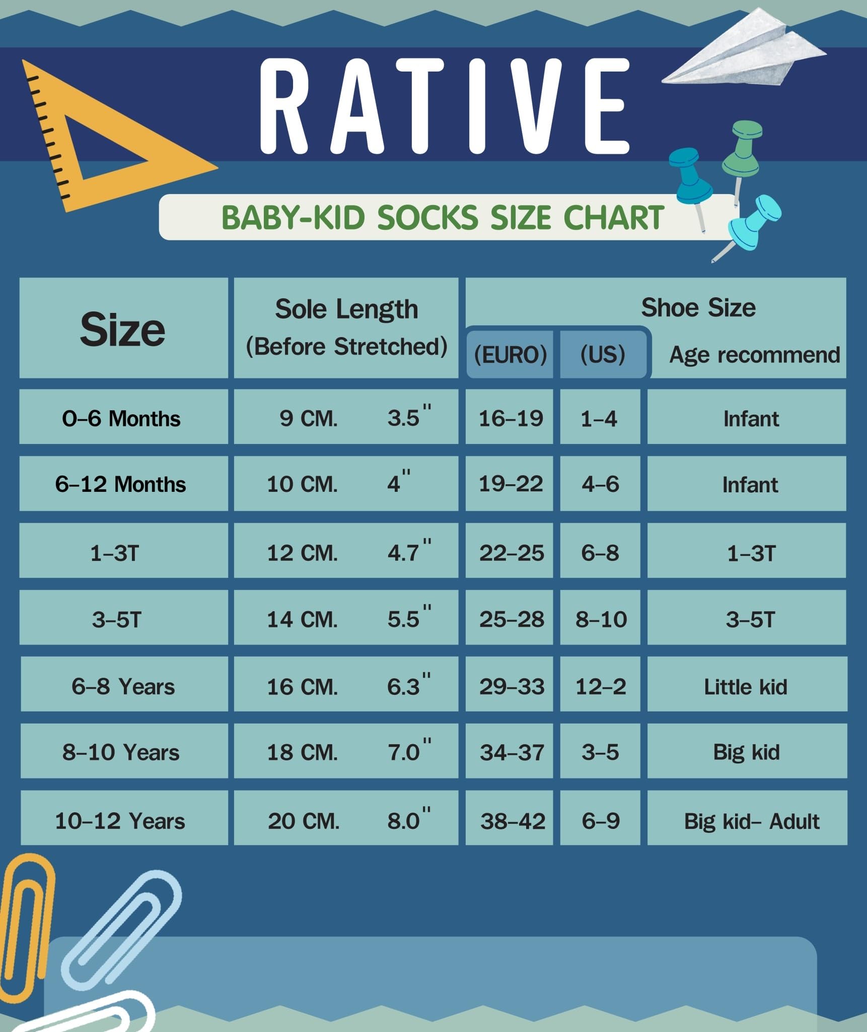 RATIVE Basic Socken Baumwolle Crew für Unisex Baby Säugling Kleinkind Kinder Jungen Mädchen, 12 Paar/Ru-3cun