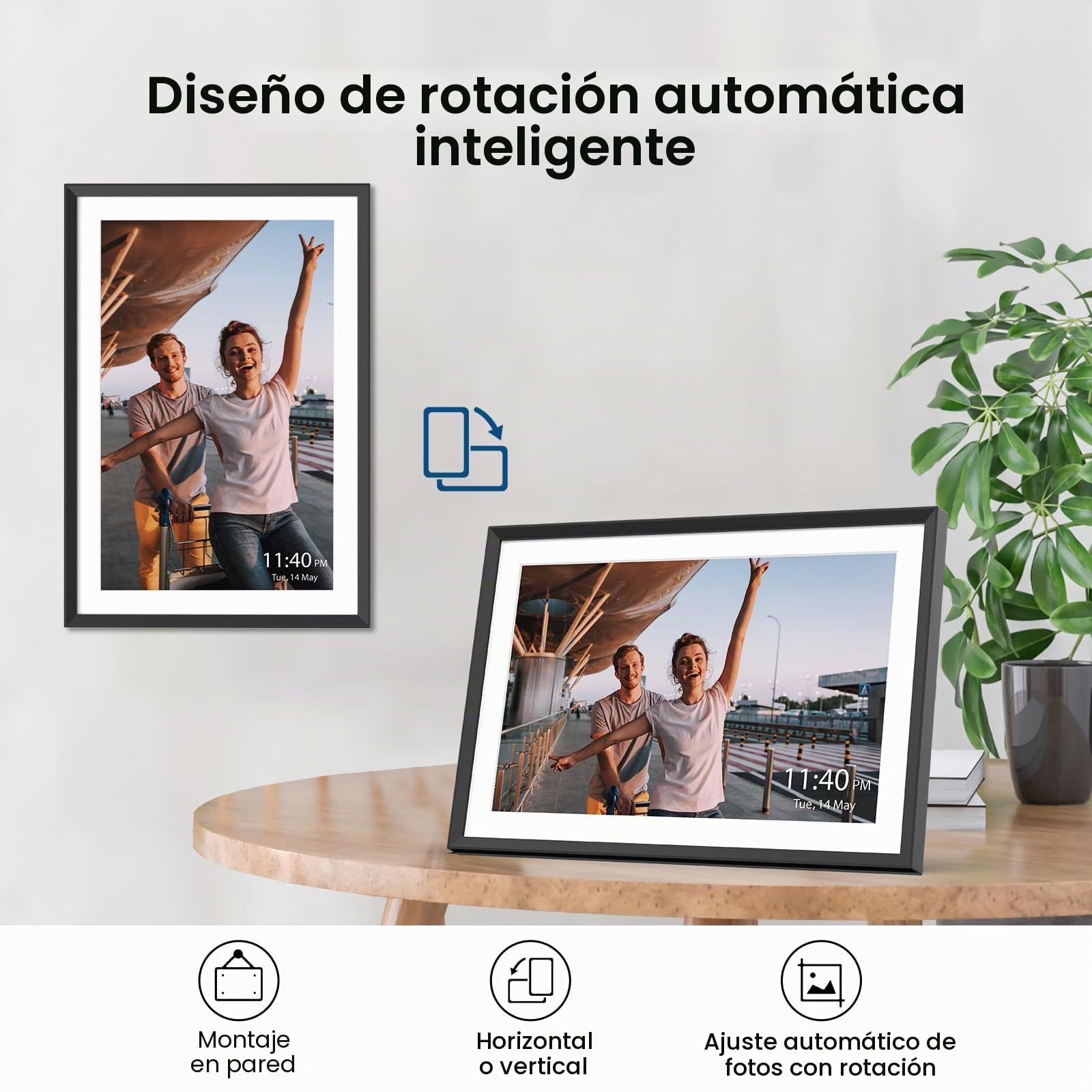 Nixplay - Marco de fotos digital de 10.1 pulgadas por ApoloSign, comparte fotos/videos a través de la aplicación Nixplay, marco de fotos digital WiFi con 32 GB, compatible con Alexa Google Photos,
