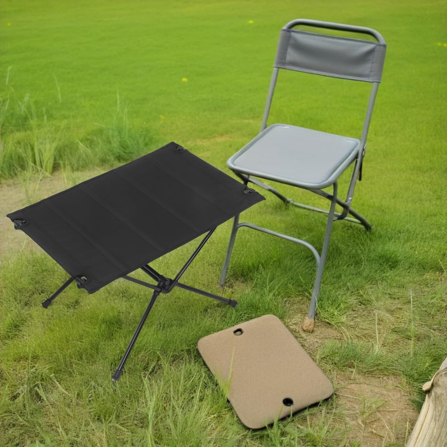 Cabilock Portable Folding Aluminum Camping Table with Storage Net, Lightweight Small Outdoor Foldable Picnic Desk for Hiking, BBQ, Travel and Backpacking