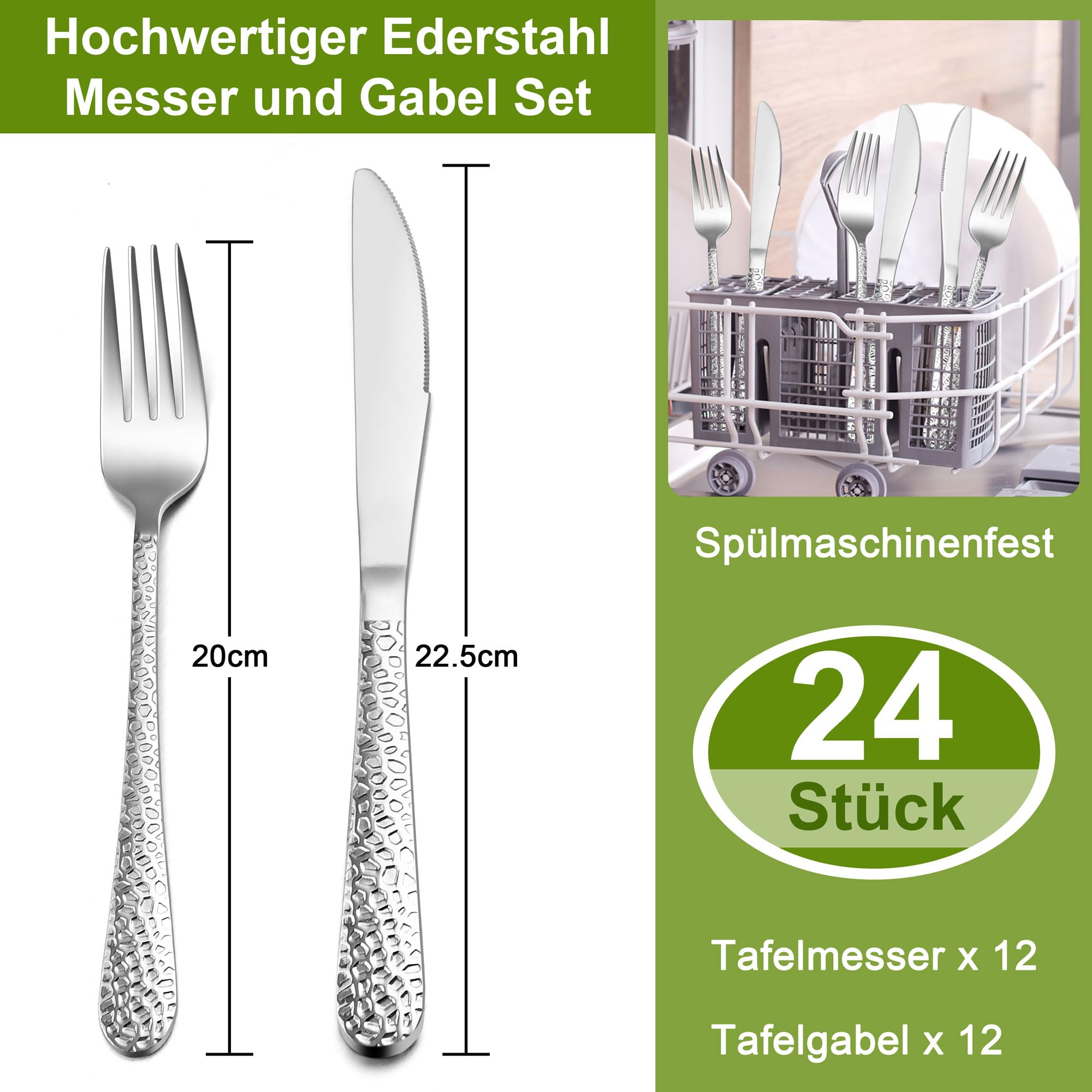 Laguiole en Aubrac Steakmessen en Vorkenset Walnoot