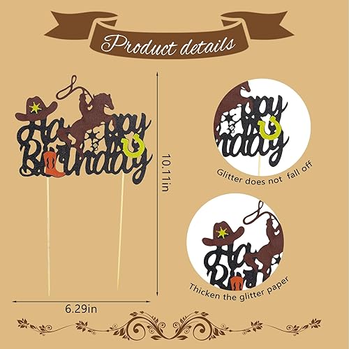 Miniatura 3 de Decoración para cupcakes de vaquero para montar con temática occidental, feliz cumpleaños, baby shower, fiesta de cumpleaños, suministros de