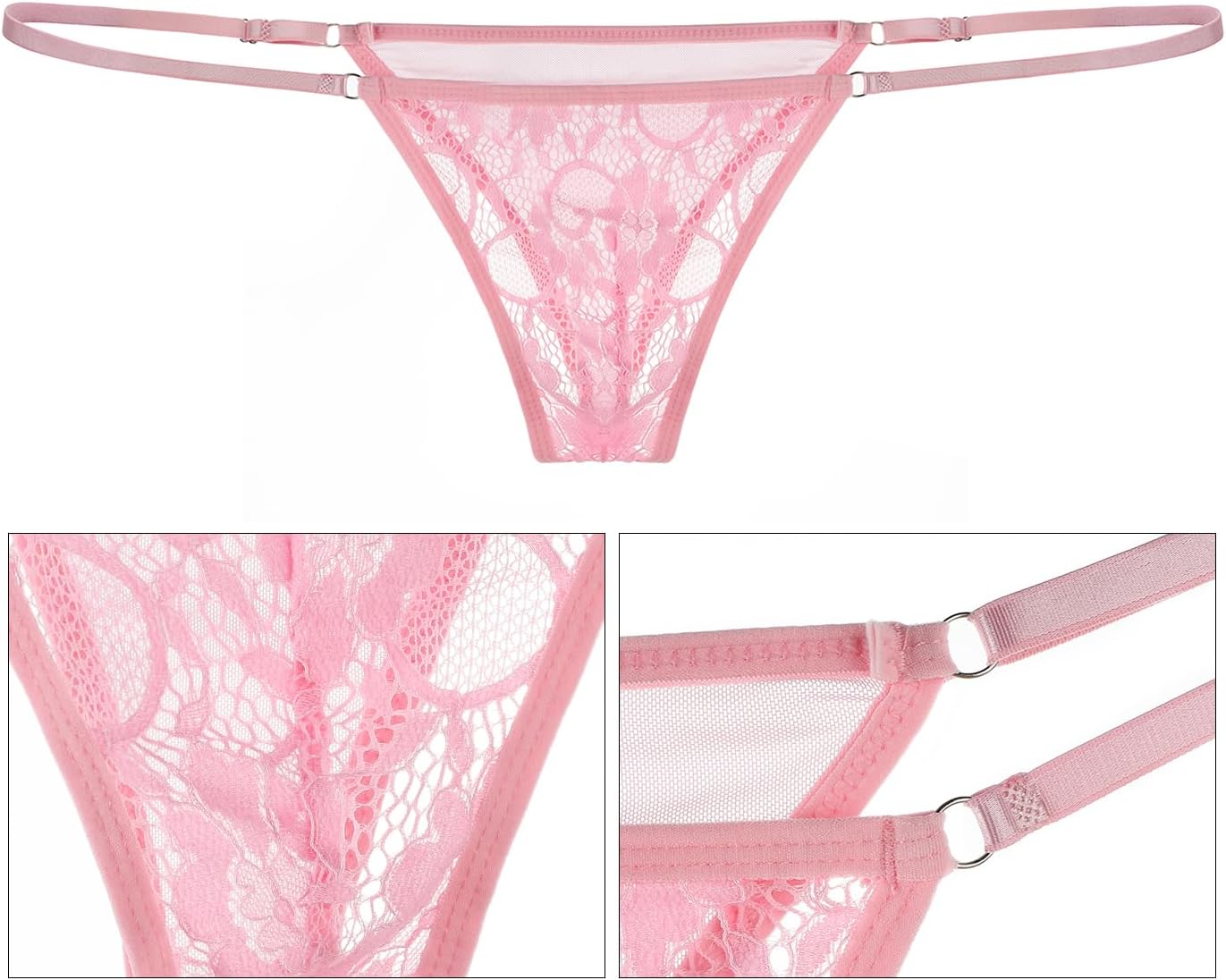 XGOPTS Men's Sissy Lingerie Set Sexy Floral Lace Sheer Bra Thong Bikini G-string Panty Crossdresser Underwear Male Gay Brief - Image 6